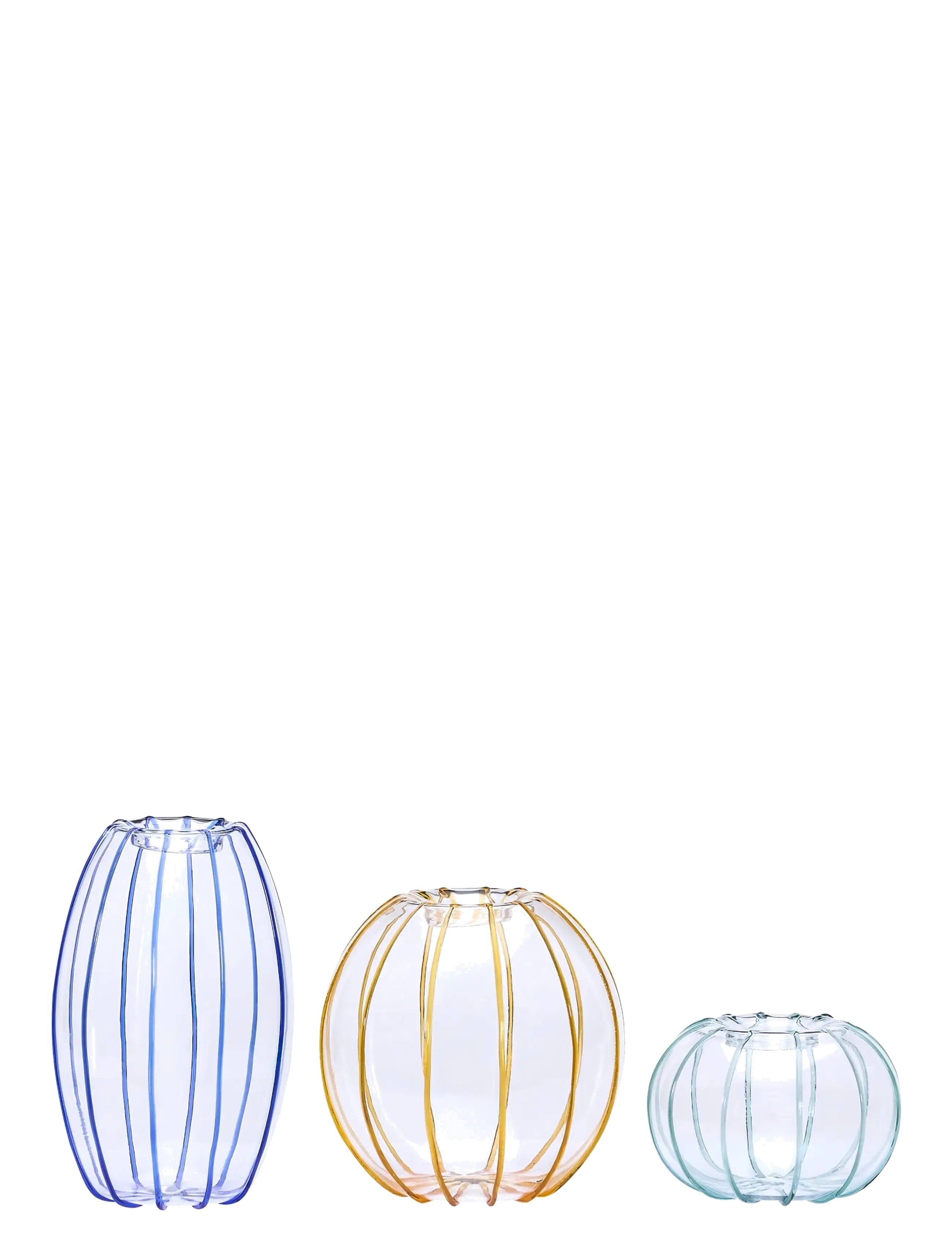 Hübsch Orbit Vases Amber/Light green/Blue (set of 3) - Vaasid - AMBER,BLUE,CLEAR,GREEN / multi