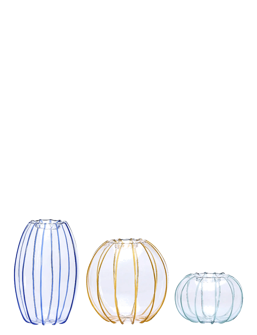 Hübsch - Orbit Vases Amber/Light green/Blue (set of 3) - vaasid - amber,blue,clear,green - 1
