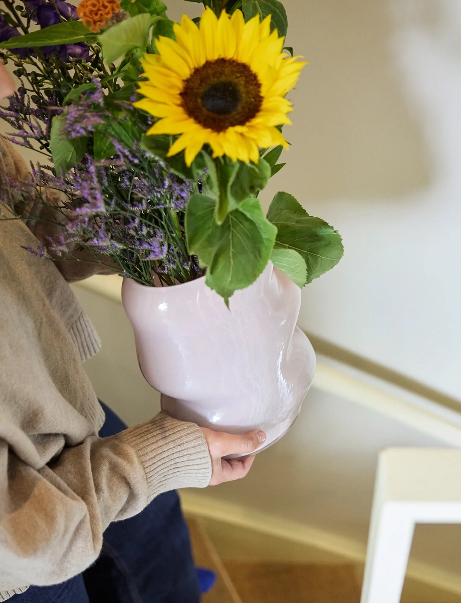 Hübsch - Lote Vase Pink - vaser - pink - 3
