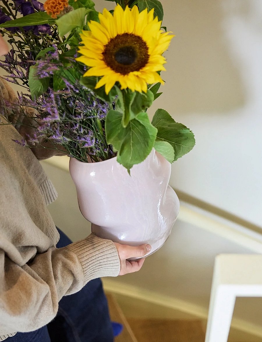 Hübsch - Lote Vase Pink - vasen - pink - 3