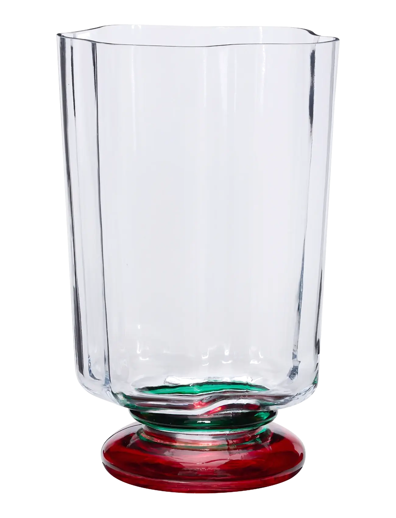 Hübsch Verre Vase Green/Red - Gifts - CLEAR,GREEN,RED / clear