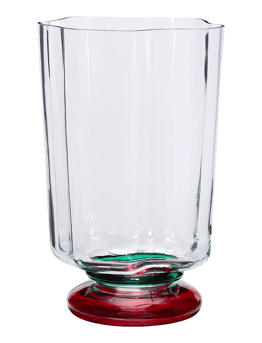 Hübsch - Verre Vase Green/Red - clear,green,red - 1