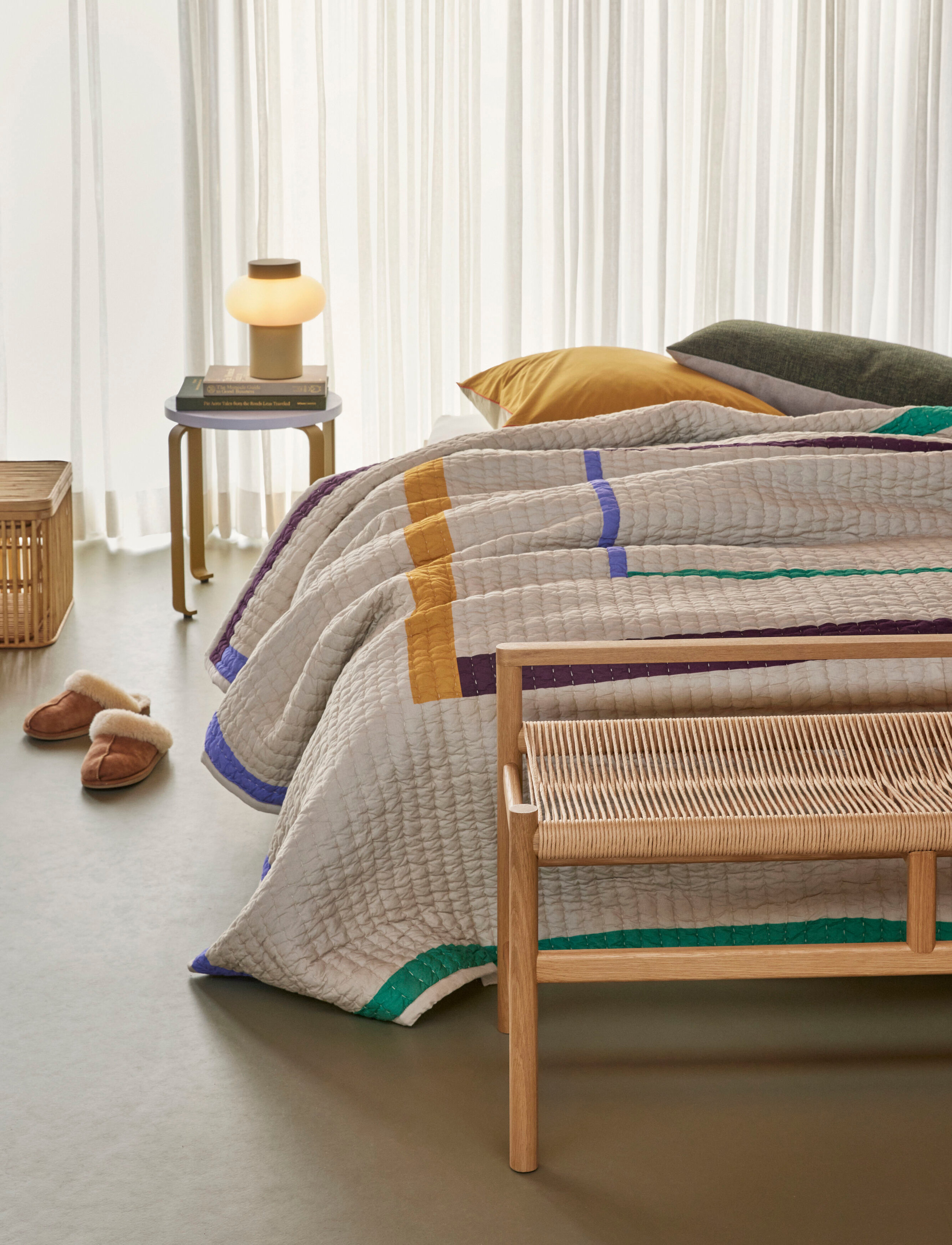 Hübsch Twist Sengetæppe, 260X260 cm x 260, Bedtextiles, Mehrfarbig/gemustert - Bedspread, Homeware