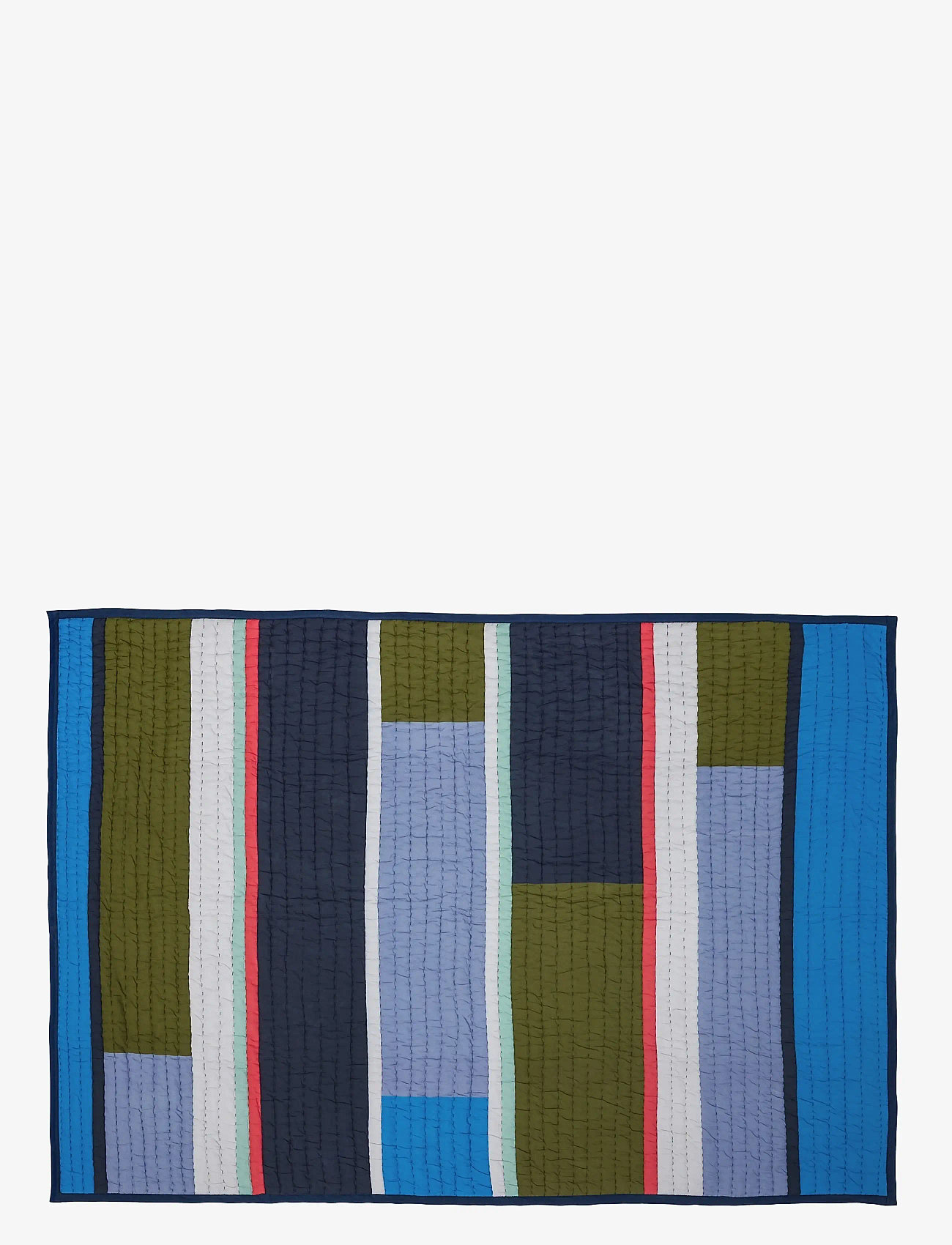 Hübsch - Pavilion Plaid Block Blue/Multicolour - decken - blue,dark green - 0