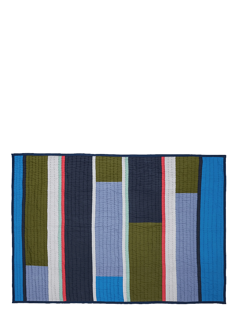 Hübsch - Pavilion Plaid Block Blue/Multicolour - decken - blue,dark green - 0