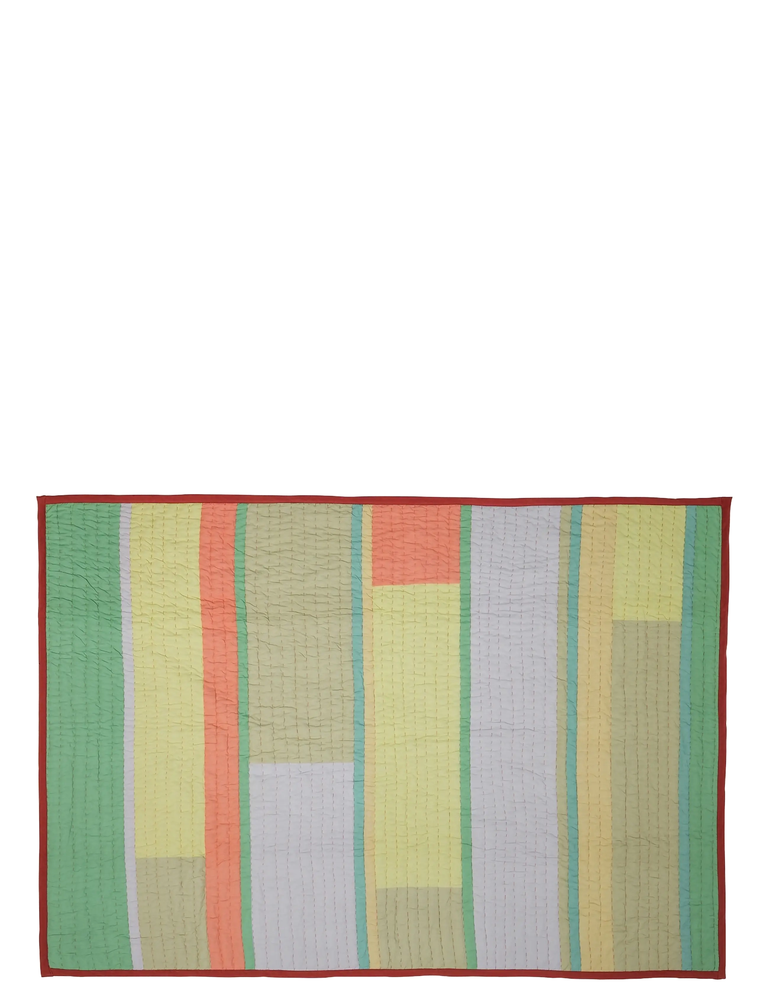 Hübsch Pavilion Plaid Block Coral/Multicolour, Tæppe og plaid, Orange, Str: 140X200CM