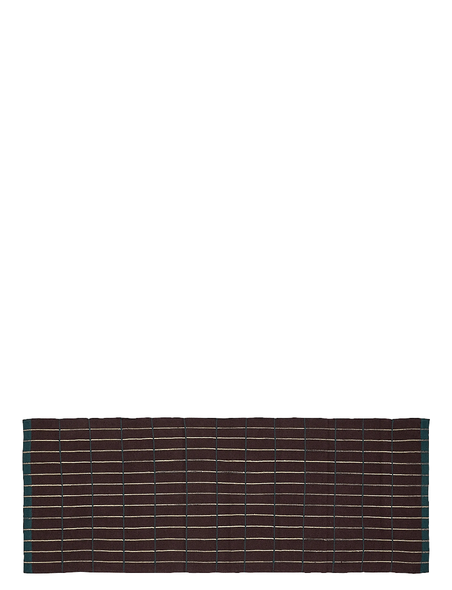 Hübsch - Cottage Runner Brown - puuvillased vaibad & kaltsuvaip - brown,dark green - 1