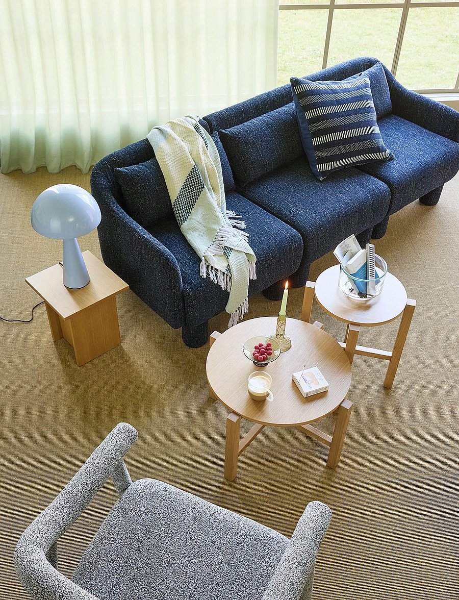 Hübsch - Morph Cushion Dark blue - kissen - light blue - 4
