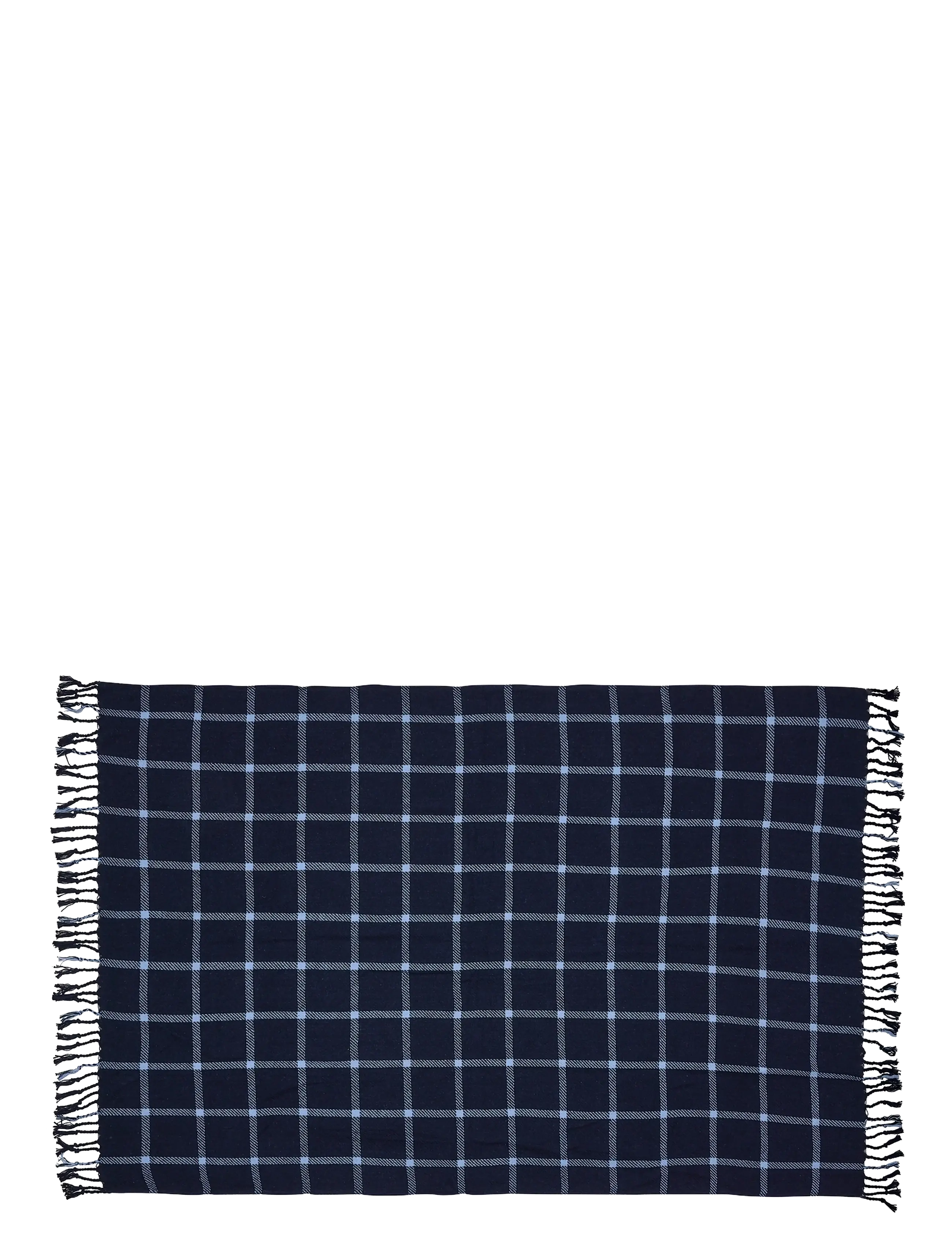 Hübsch Flok Plaid Dark Blue, Tæppe og plaid, Navy, Str: 140X200CM