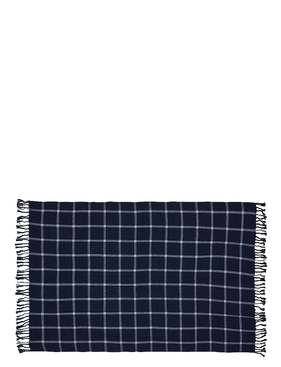 Hübsch - Flok Plaid Dark blue - decken - dark blue,light blue - 1