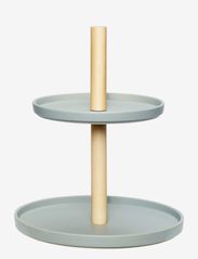 Hübsch - Etagere with 2 plates - cake platters - grey - 0