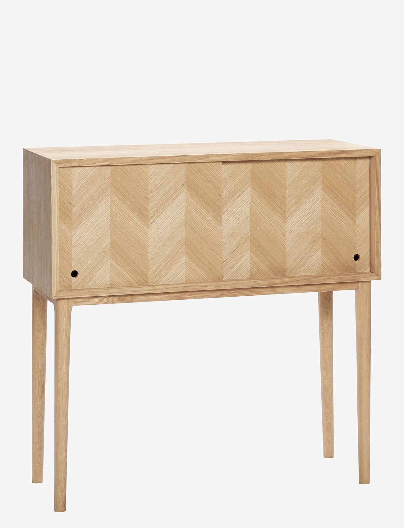 Hübsch - Herringbone Console Table Sliding Doors Natural - skabe - natural - 1