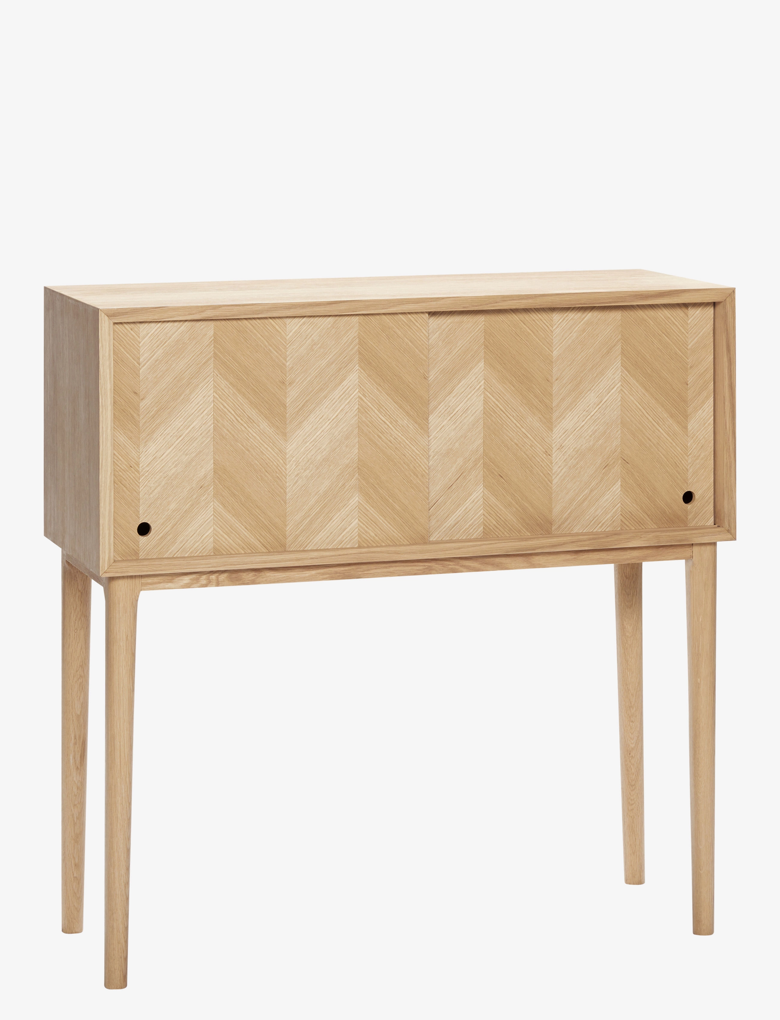 Hübsch Herringbone Console Table Sliding Doors Natural - Skåp - NATURAL / beige