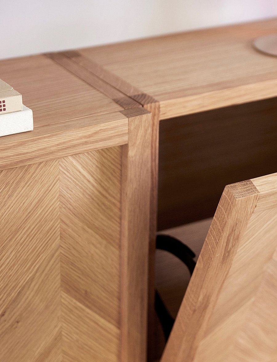 Hübsch - Herringbone Shoe Cabinet - jalatsiriiulid ja kingaalused - nature - 2