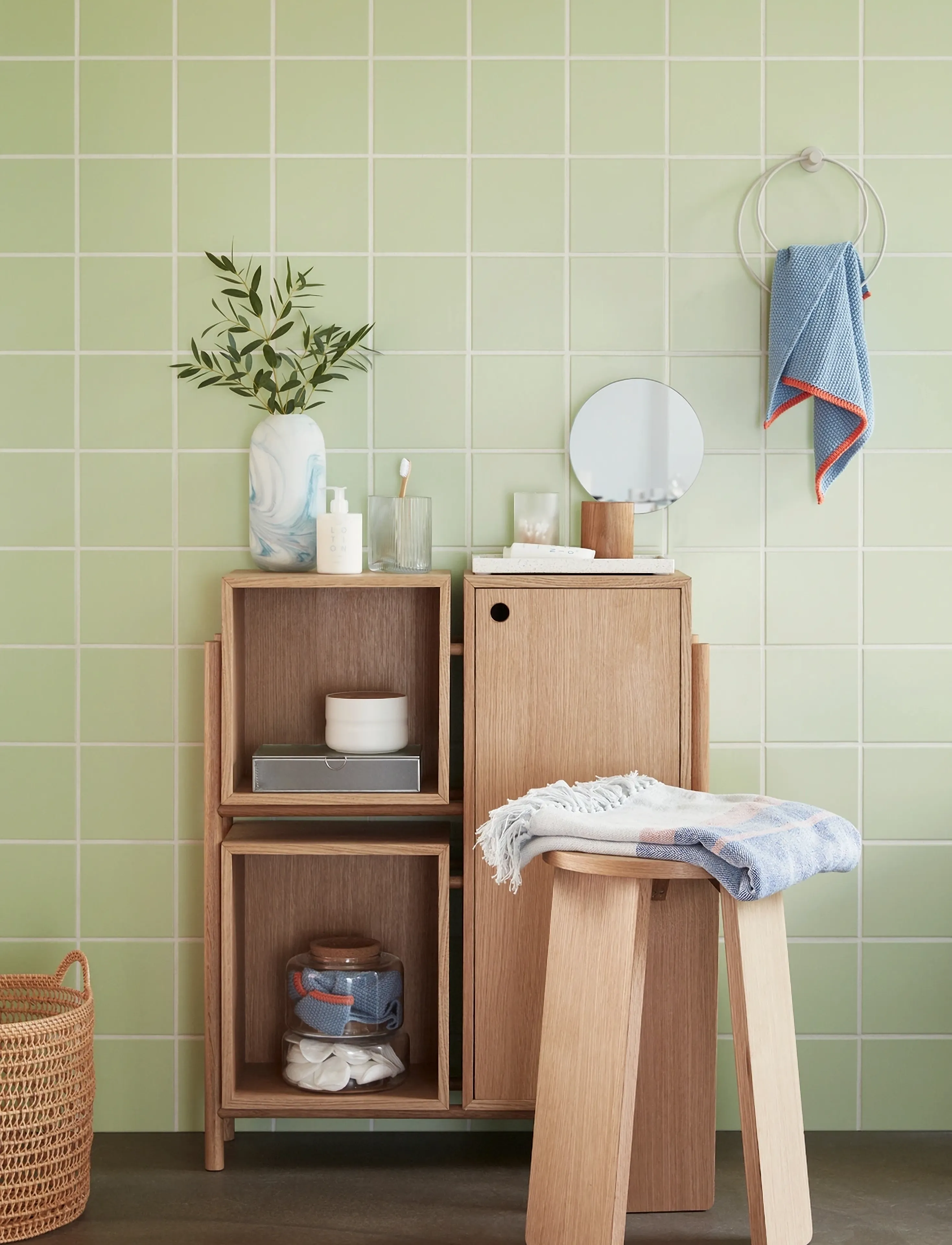 Hübsch Cube Console Table Natural, One Size, Møbler > Skab, Unisex