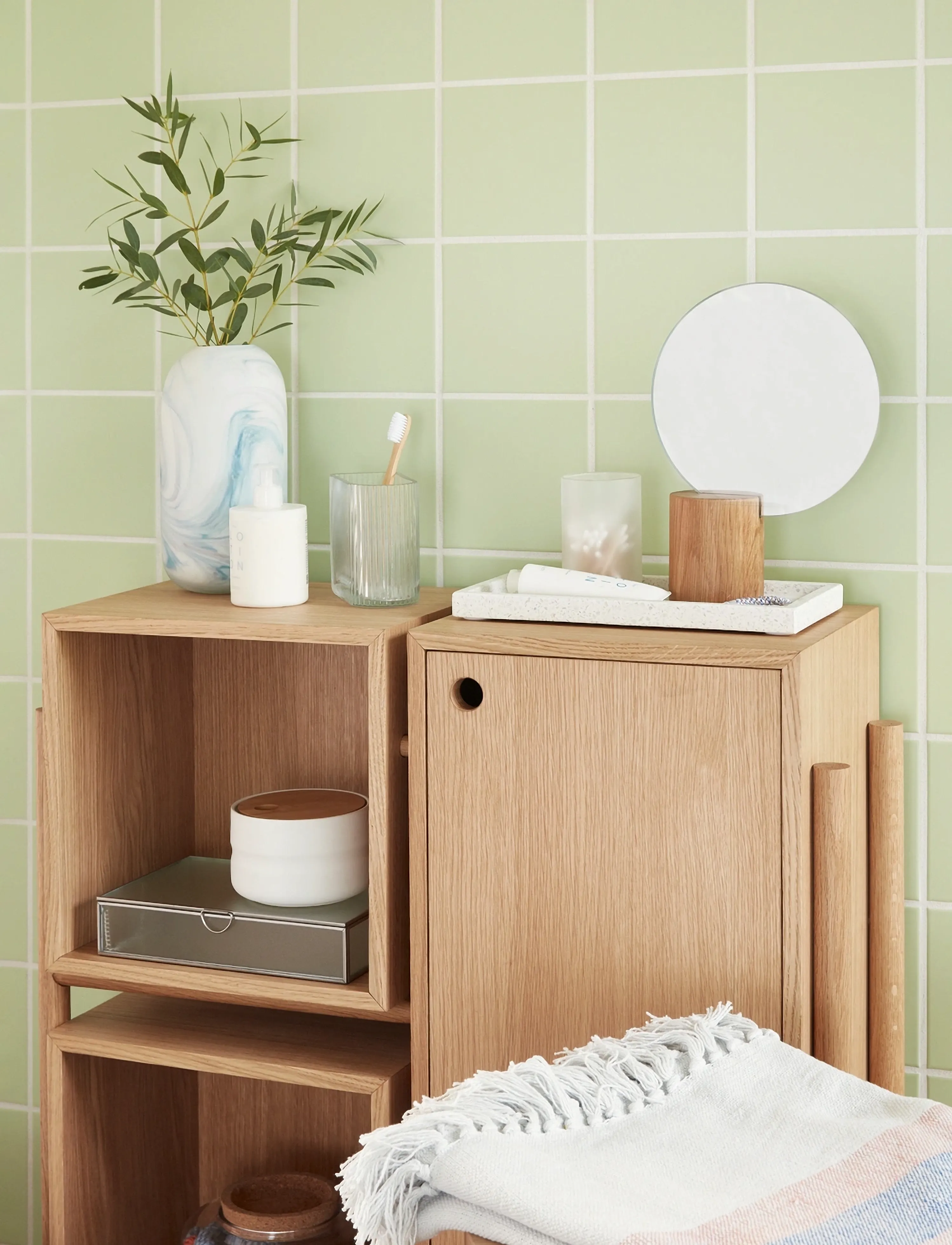 Hübsch - Cube Console Table Natural - skabe - natural - 3