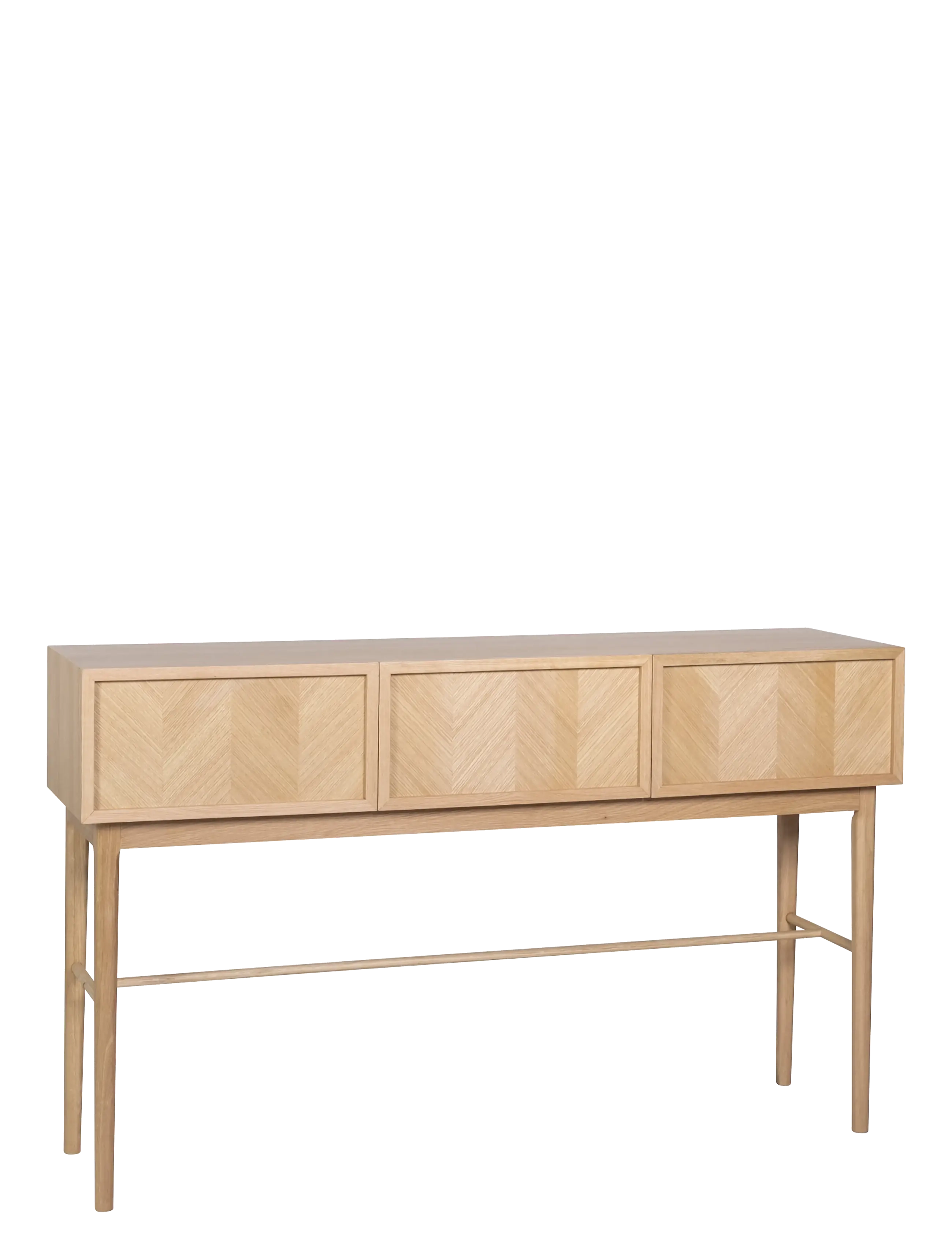 Hübsch Herringbone Console Table Drawers Natural, Cabinet, Beige, Str: 150X38X90CM