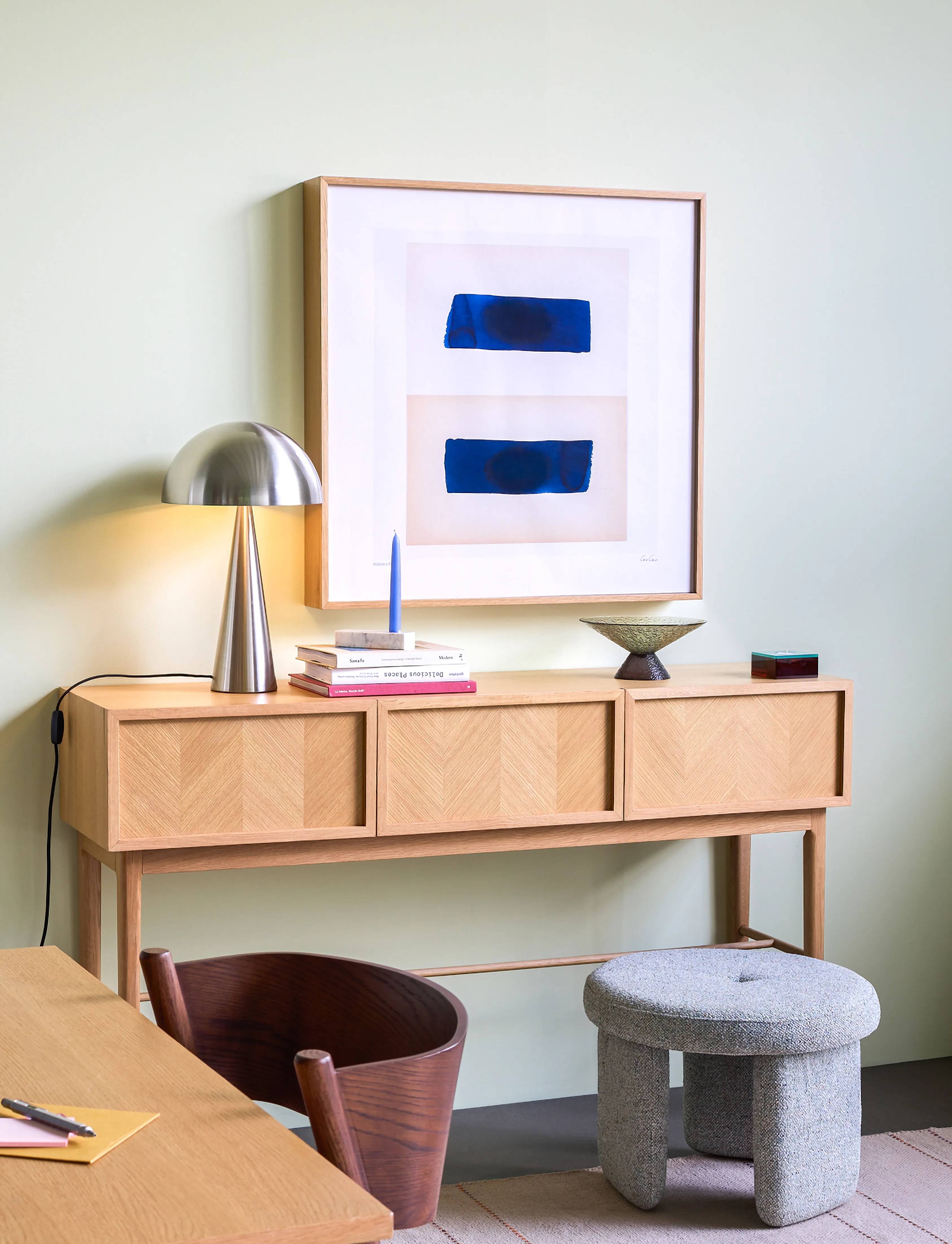 Hübsch - Herringbone Console Table Drawers Natural - skrivbord - natural - 5