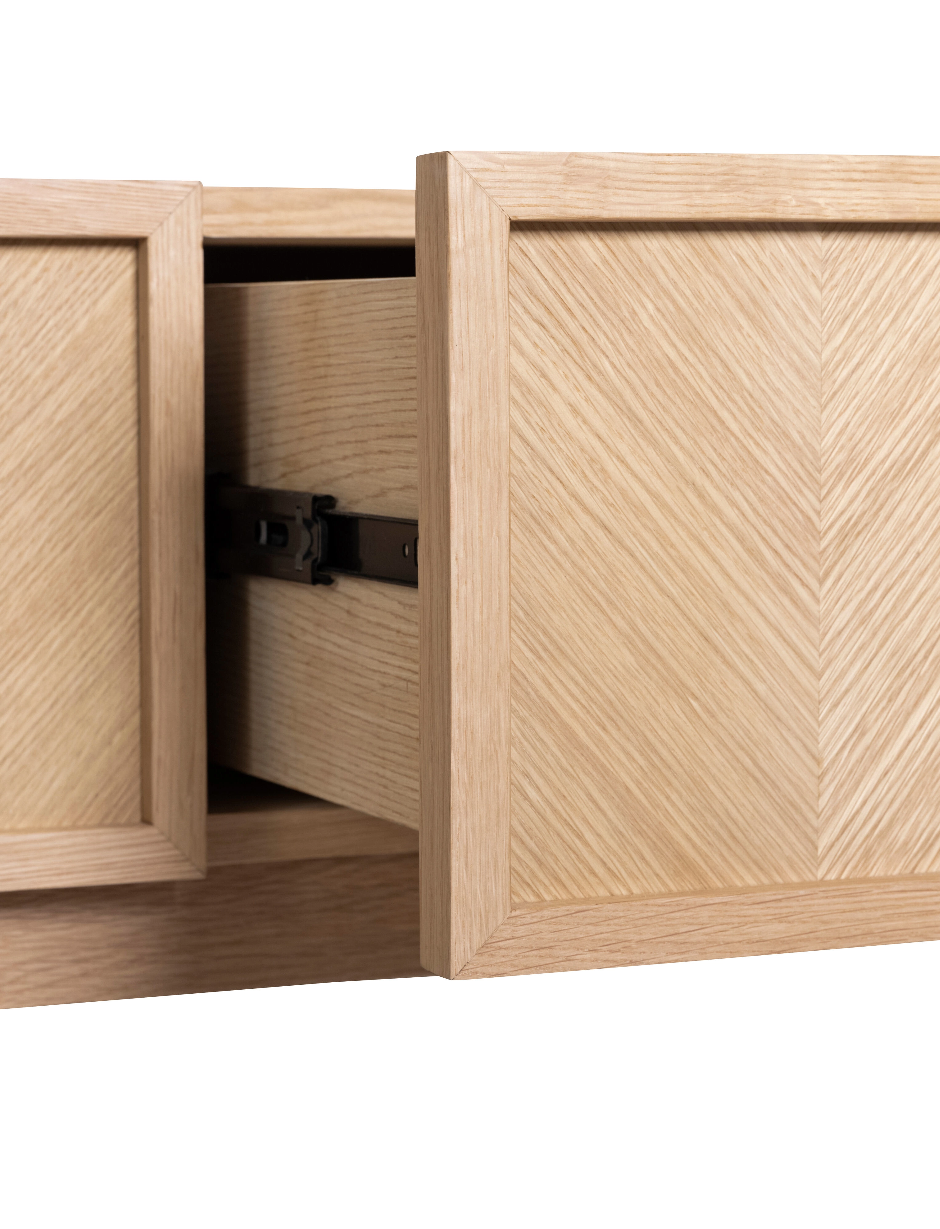 Hübsch - Herringbone Console Table Drawers Natural - skabe - natural - 4