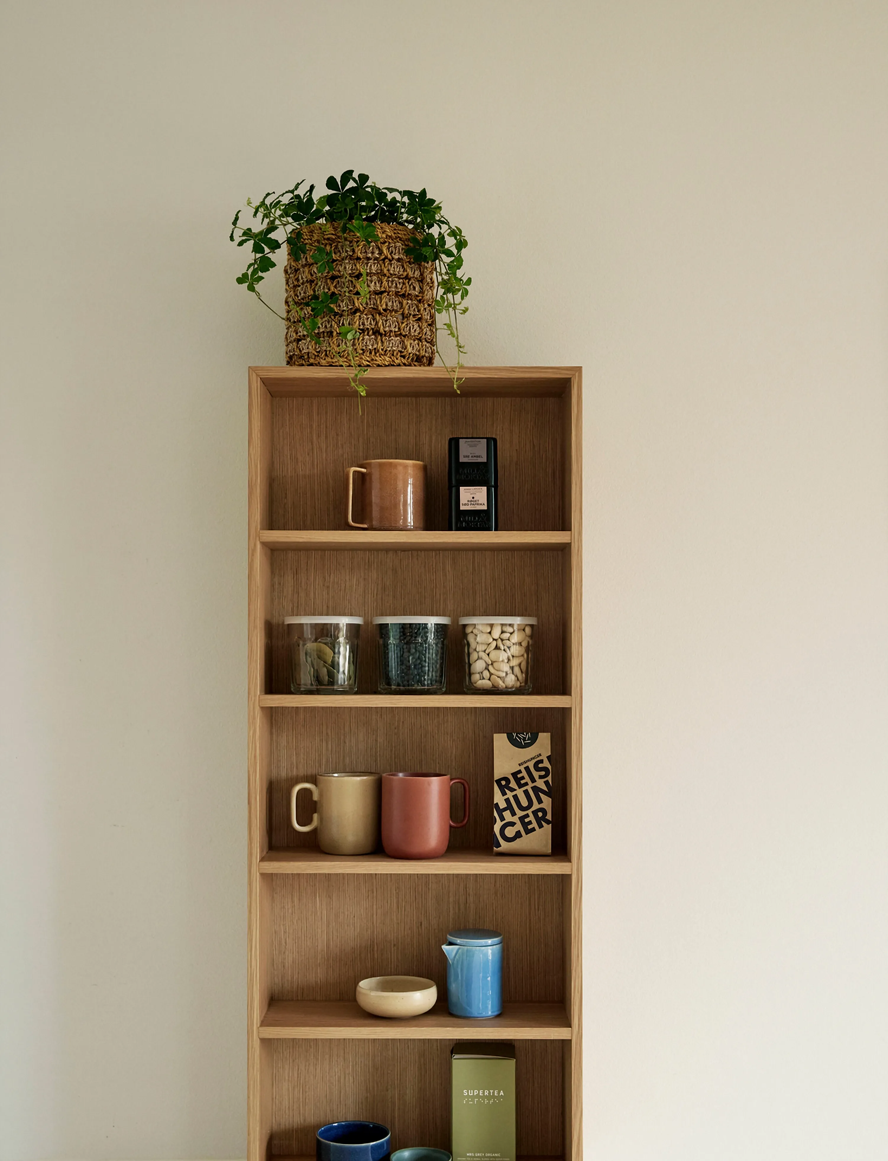 Hübsch Kappu Shelf Unit Natural, One Size, Beige, Møbler > Hylder, Unisex