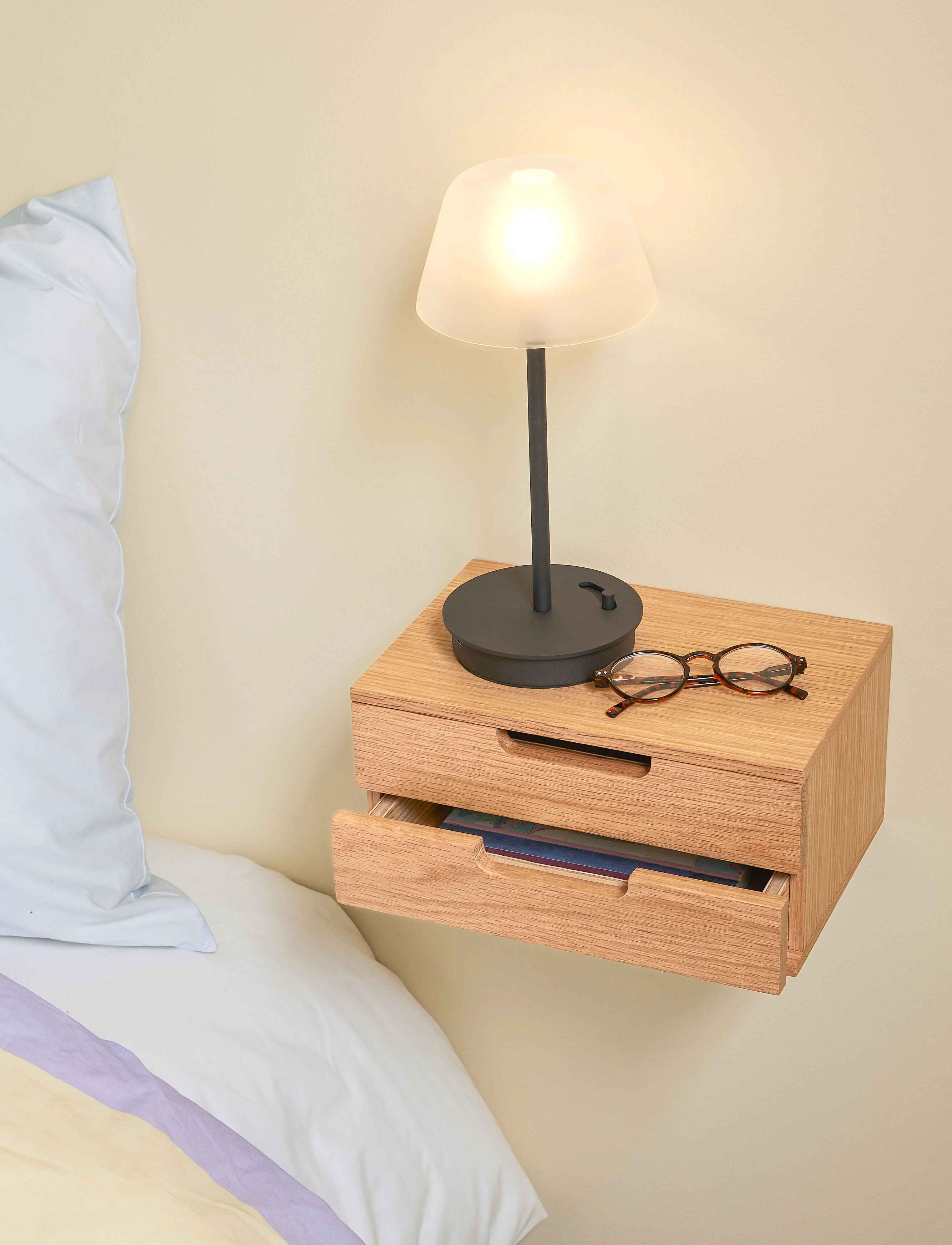Hübsch Athand Væghylde/Sengebord, 30X 20X 15 cm, Furniture, Beige - Shelves, Homeware