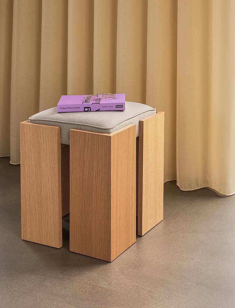 Hübsch - Forma Stool - stools & benches - grey,natural - 0