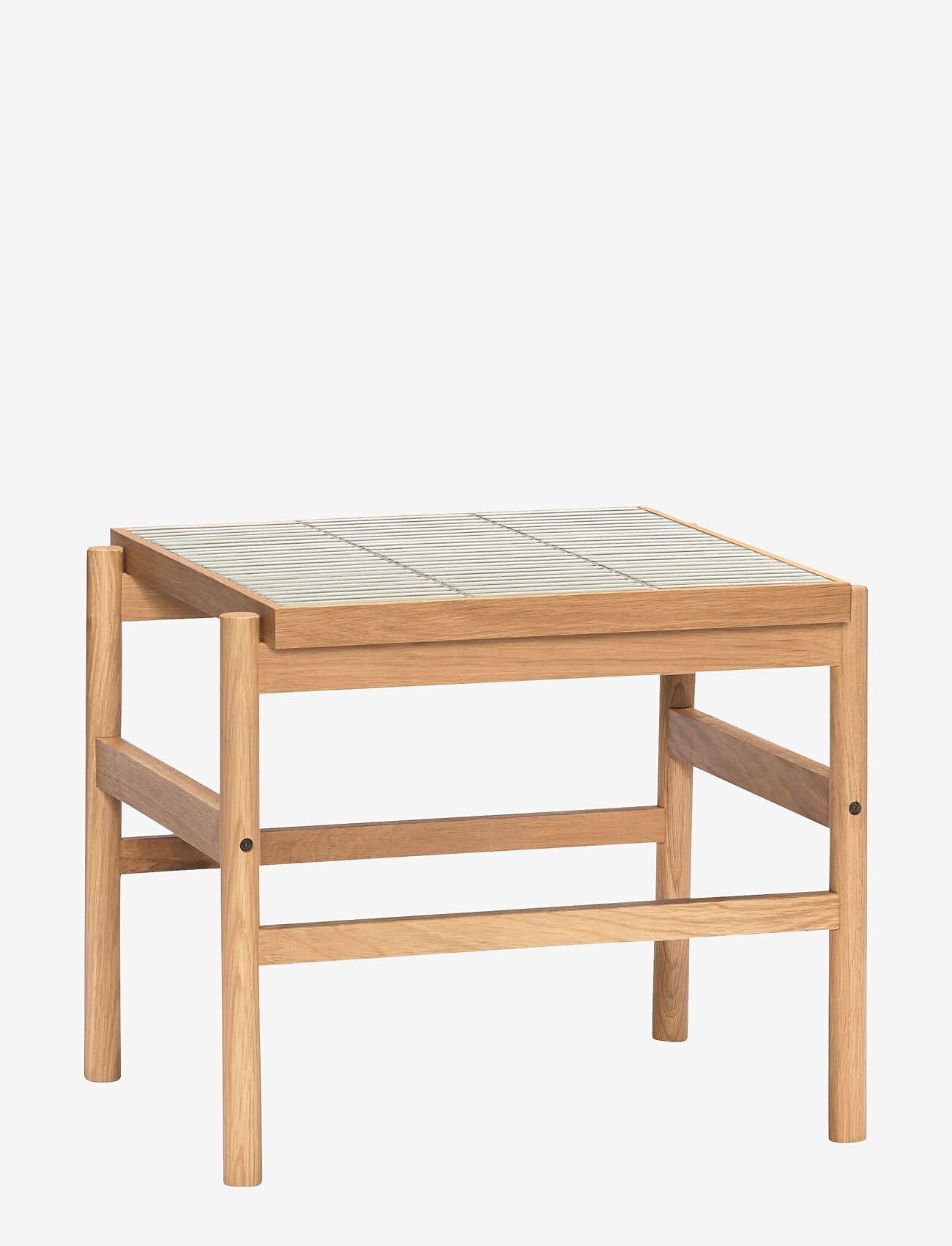 Hübsch - Tile Side Table - mint,natural - 0