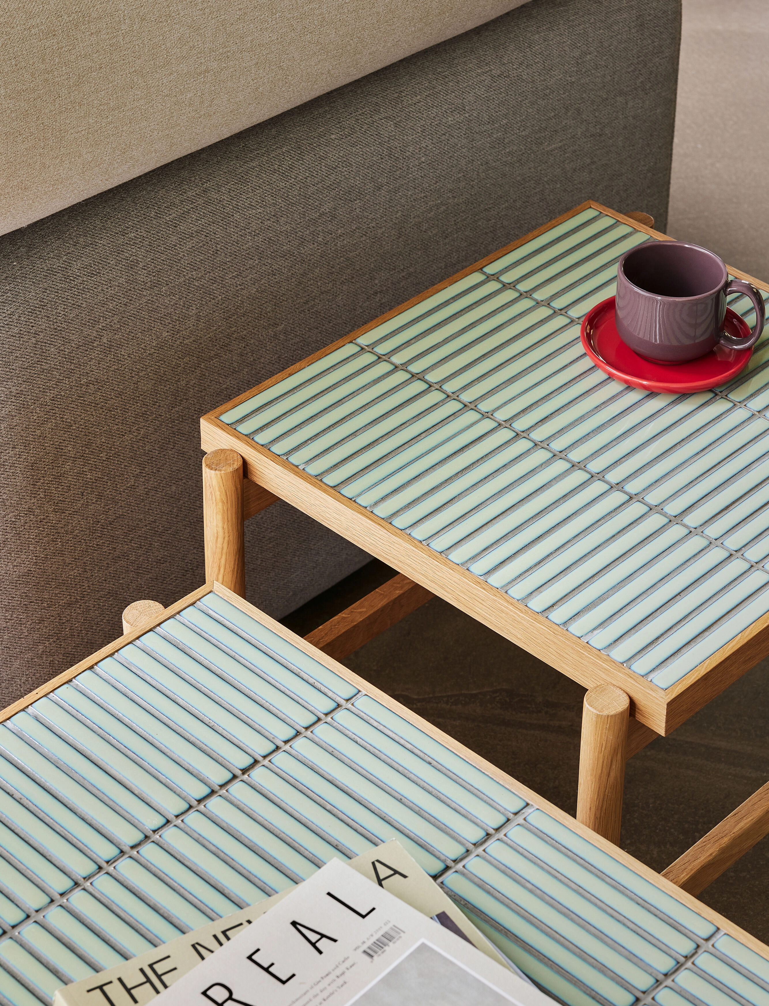 Hübsch - Tile Coffee Table - mint,natural - 2