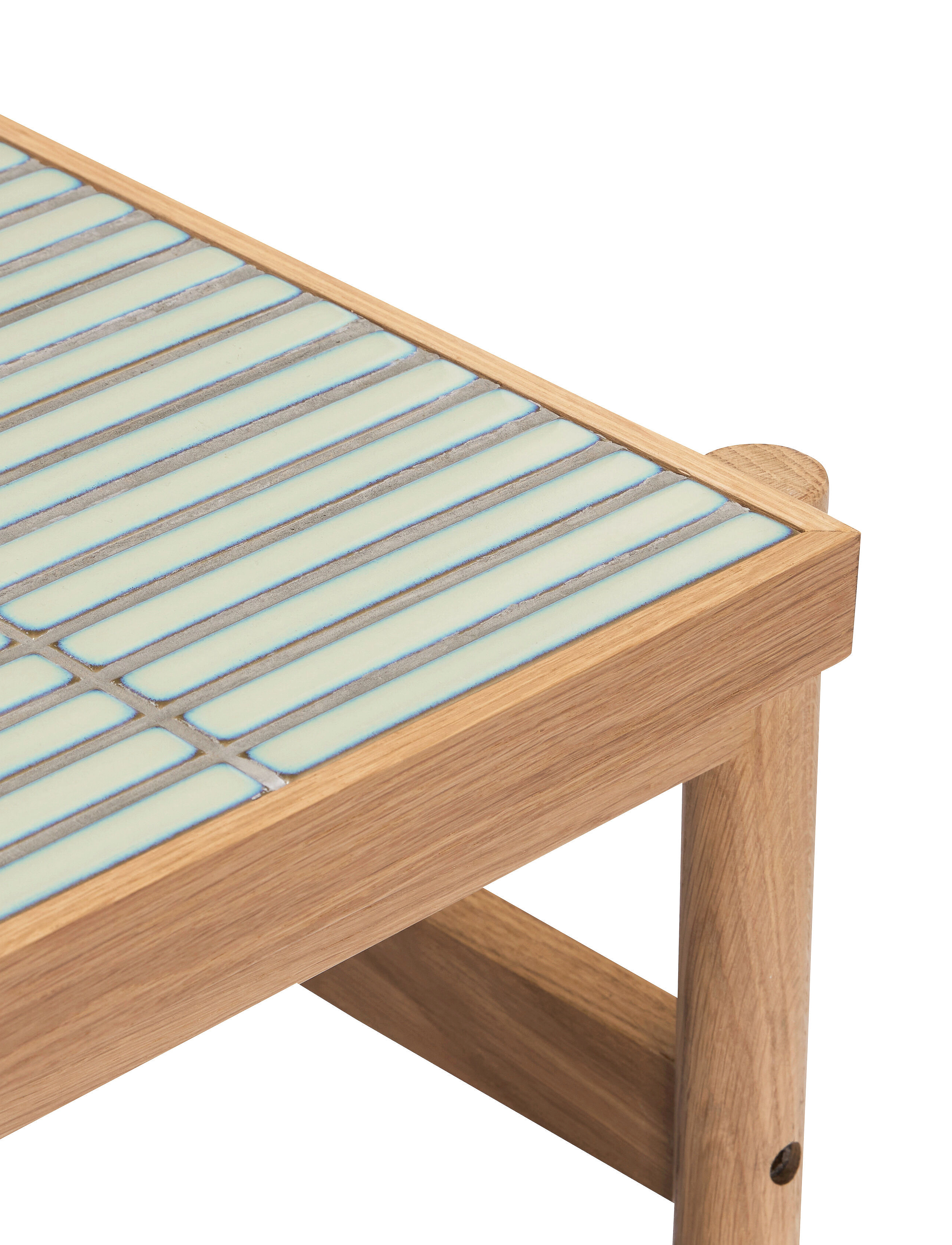 Hübsch - Tile Coffee Table - mint,natural - 4