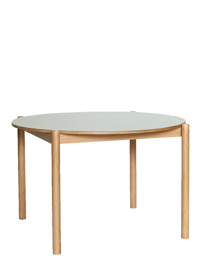 Hübsch - Oblique Dining Table Round Grey - matbord - grey,natural - 0