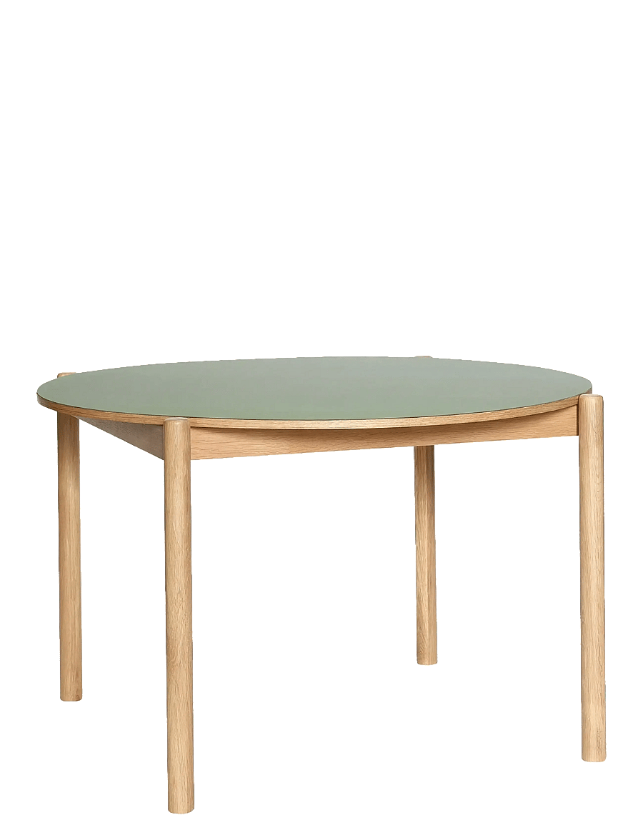 Hübsch - Oblique Dining Table Round Olive - spiseborde - natural,olive - 1