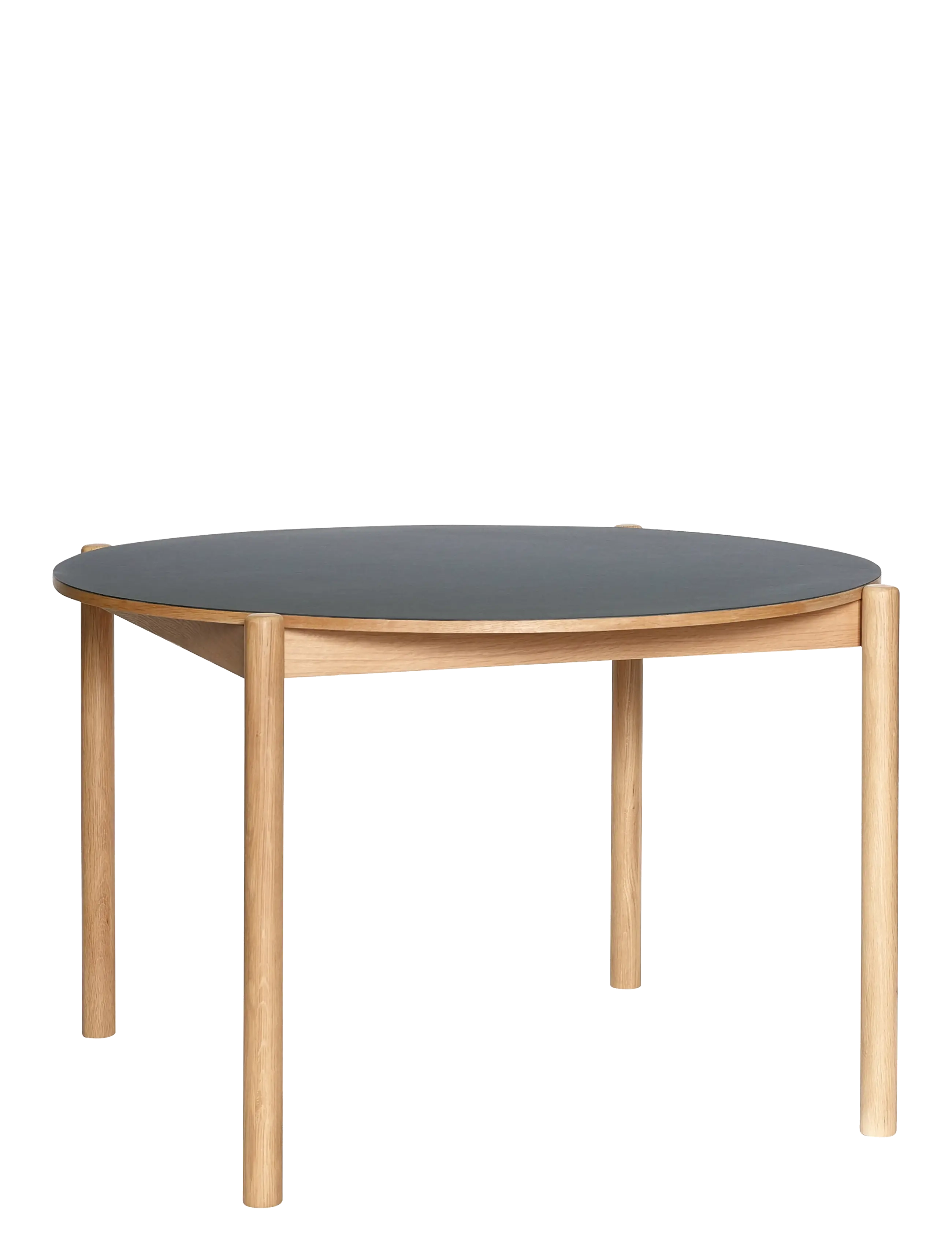 Hübsch Oblique Dining Table Round Black, Spisebord, Sort, Str: Ø115XH75CM