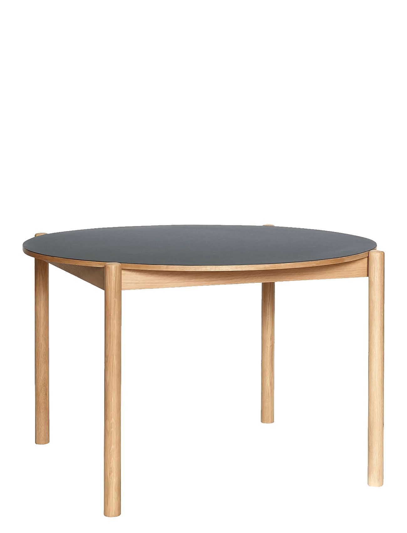 Hübsch Oblique Dining Table Round Black - Black - Ø115XH75CM
