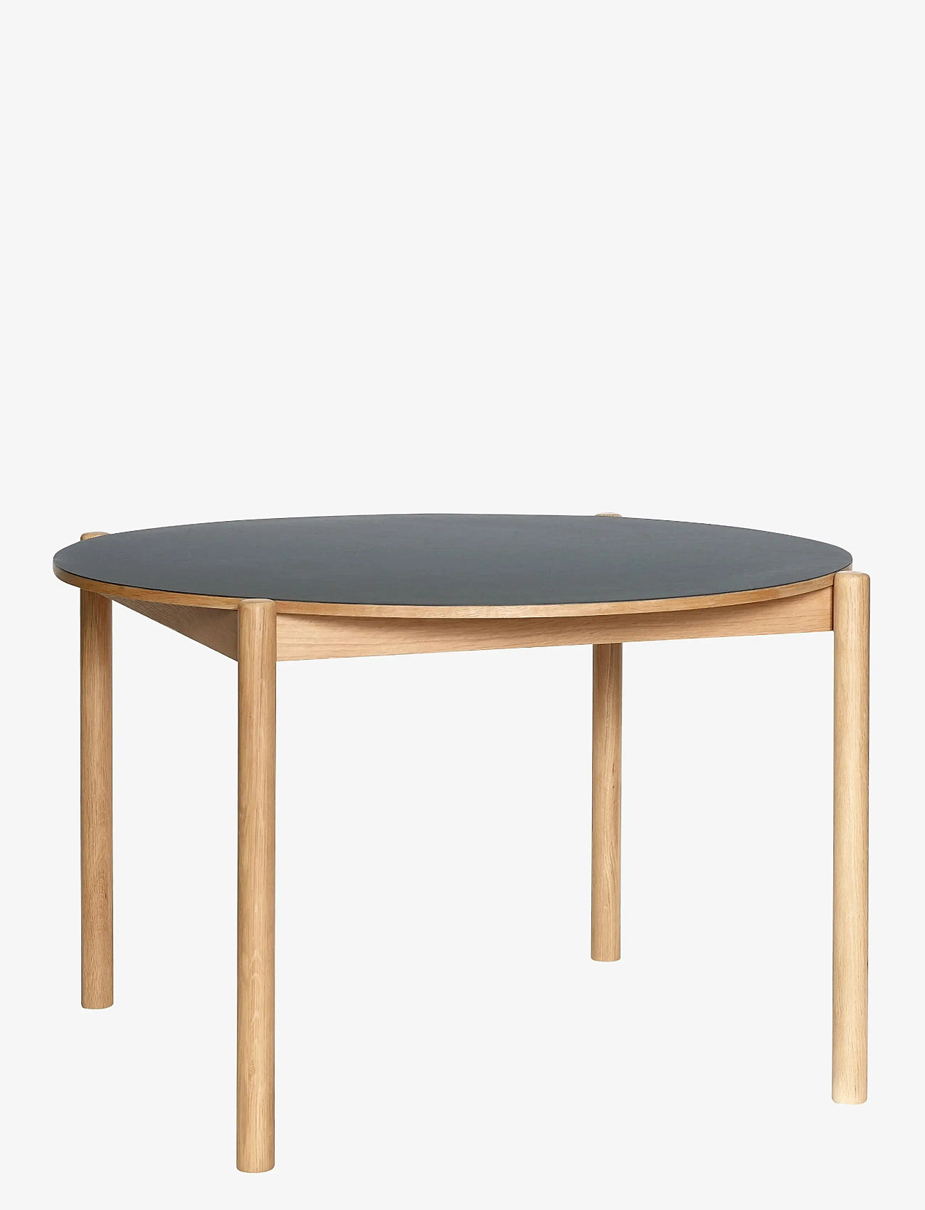 Hübsch - Oblique Dining Table Round Black - matbord - black,natural - 0