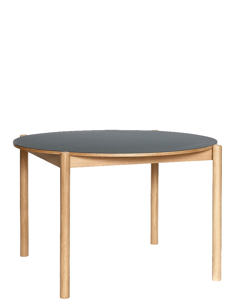 Hübsch - Oblique Dining Table Round Black - matbord - black,natural - 0