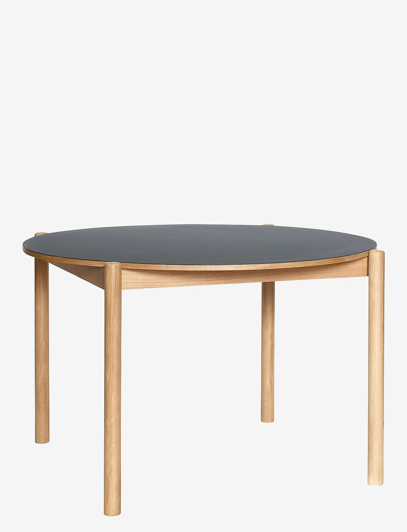 Hübsch Oblique Dining Table Round Black - Black - Ø115XH75CM