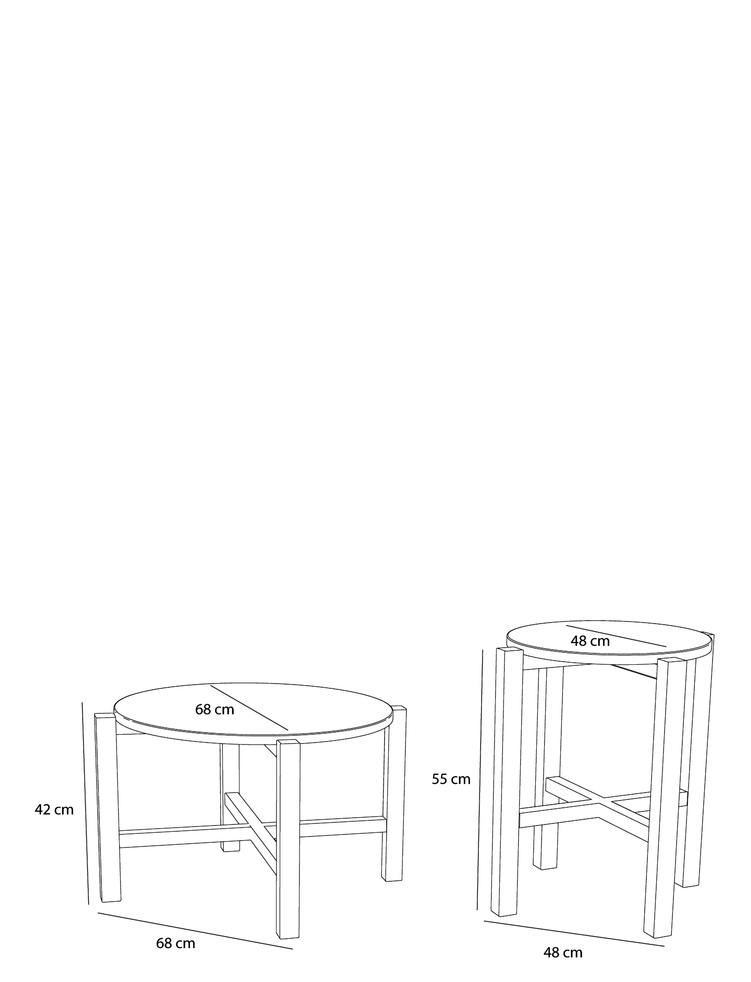 Hübsch - Four Coffee Table Natural (set of 2) - soffbord - natural - 3