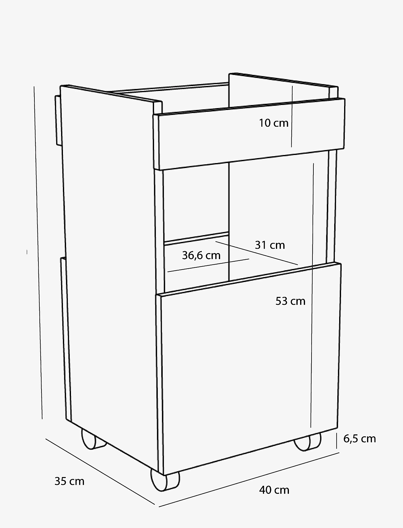 Hübsch - Forma Trolley Natural - natural - 2