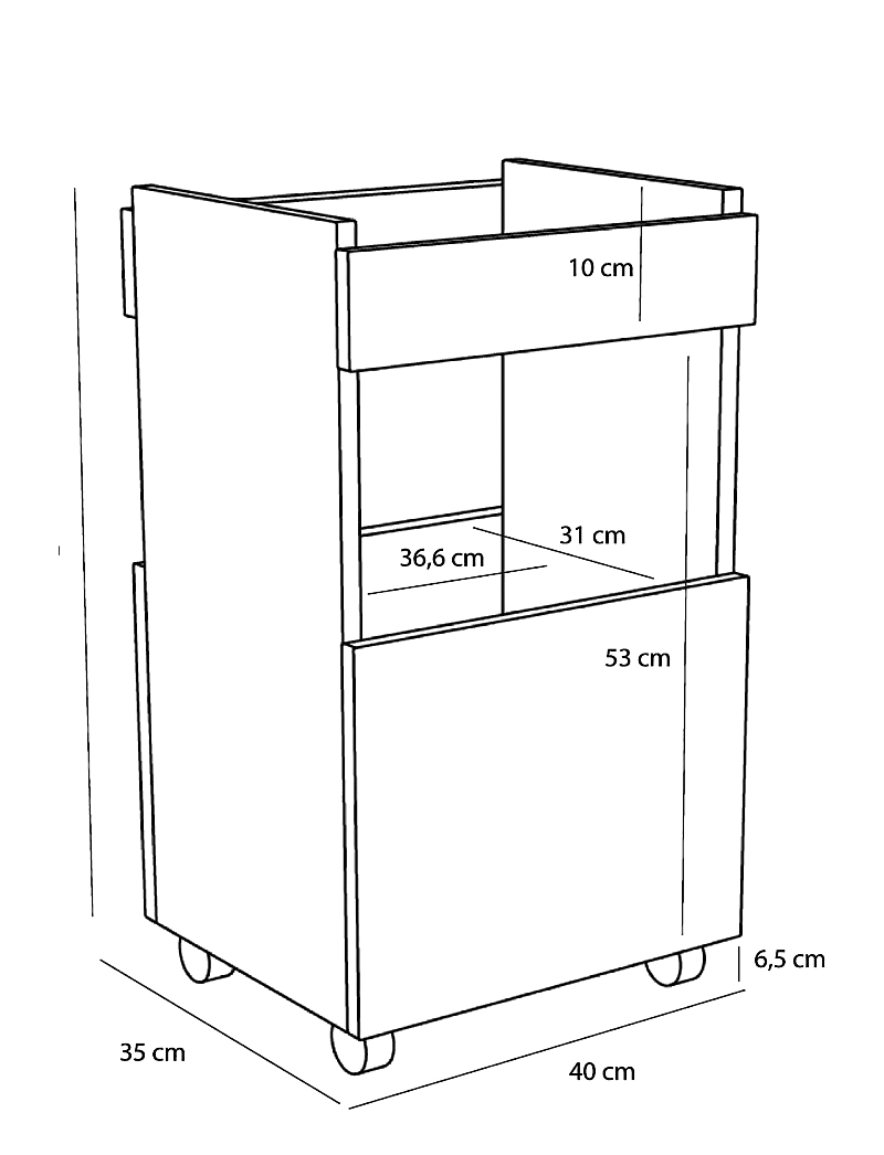Hübsch - Forma Trolley Natural - natural - 2