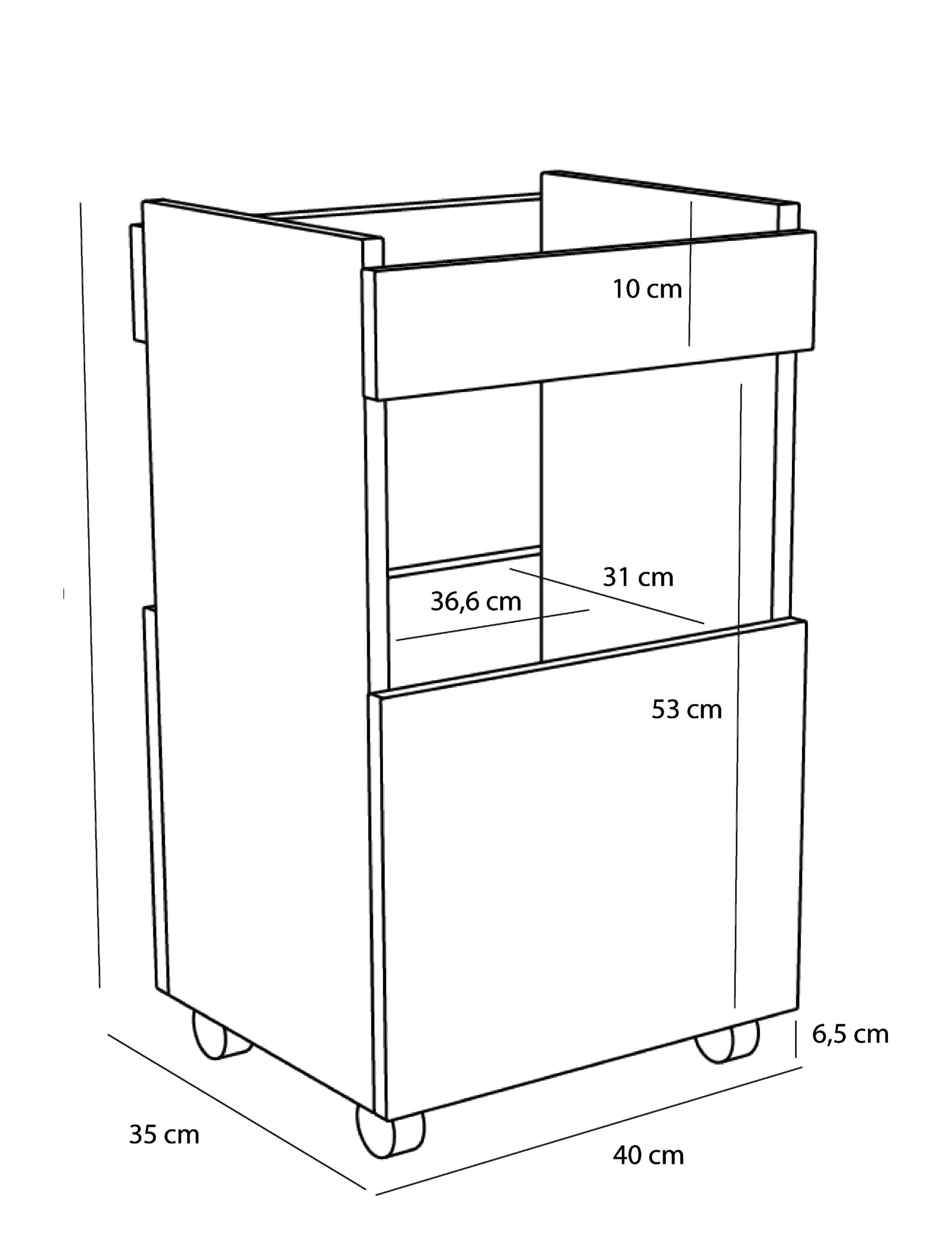 Hübsch - Forma Trolley Natural - bordtralle - natural - 2