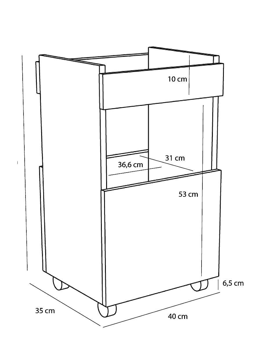 Hübsch - Forma Trolley Natural - riiulkärud - natural - 2