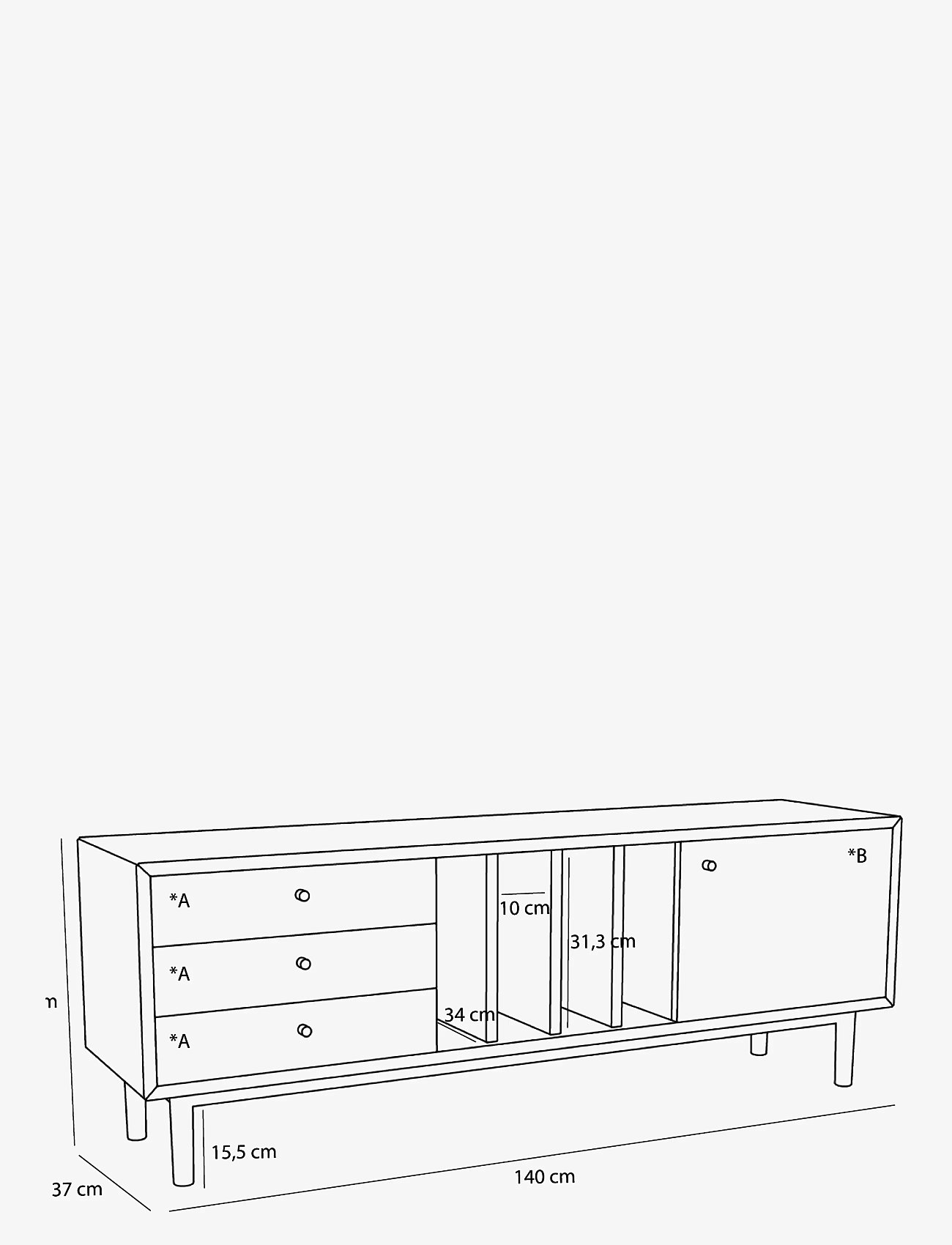 Hübsch - Nobby Sideboard Natural - natural - 4
