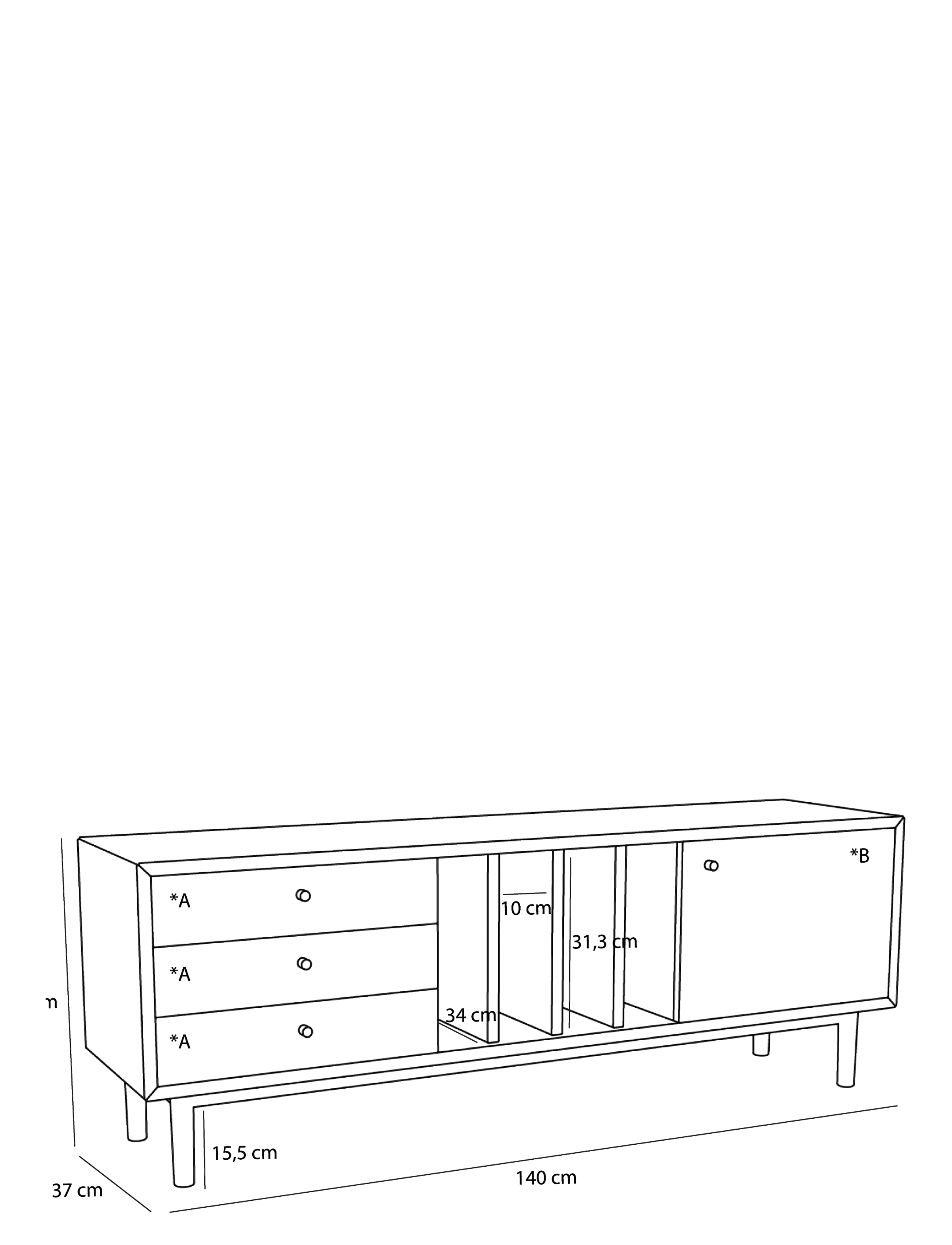Hübsch - Nobby Sideboard Natural - skápar - natural - 4