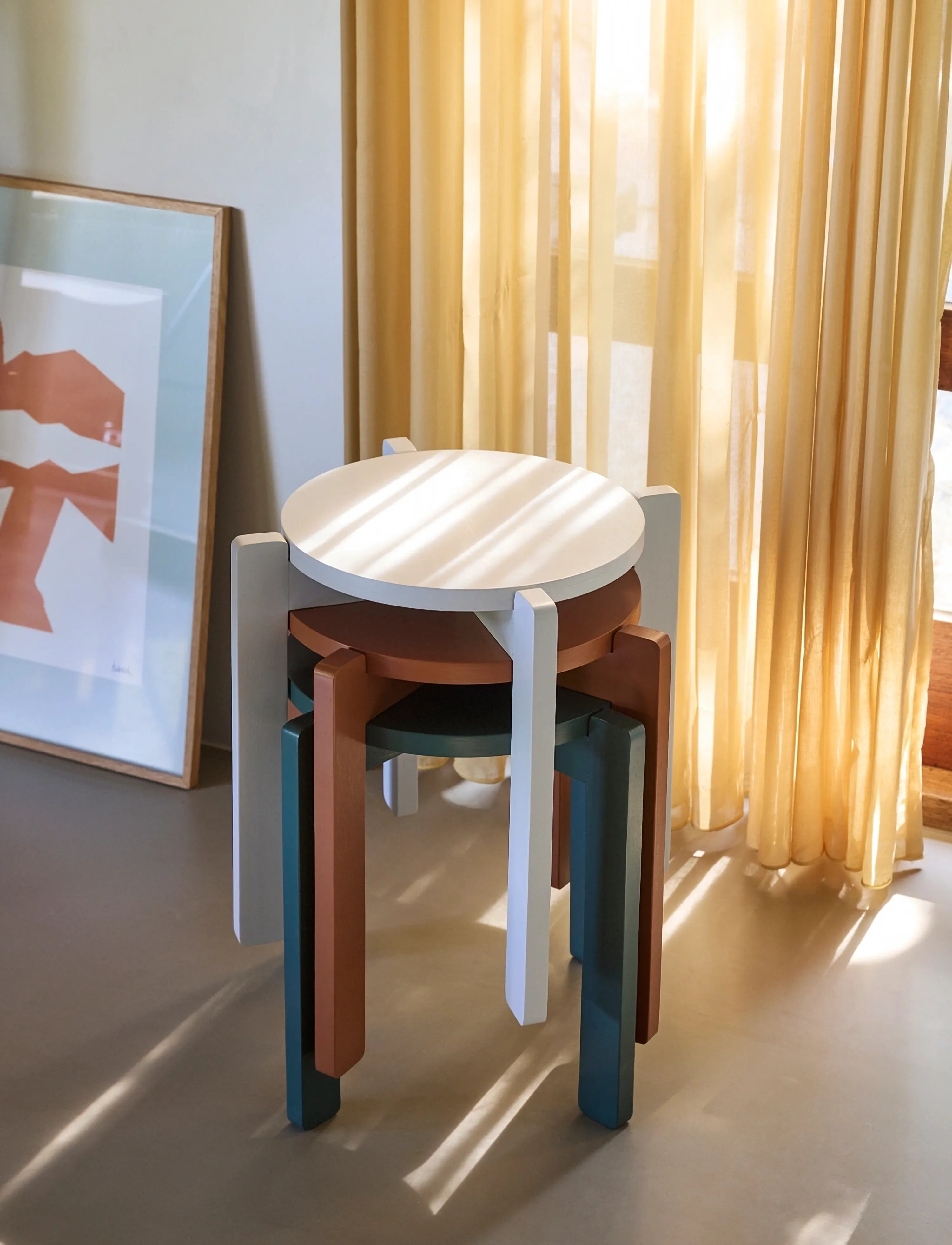 Hübsch Always Stool Light Grey, 45X42 cm, Chairs & Stools, Grau - Stools Benches, Homeware