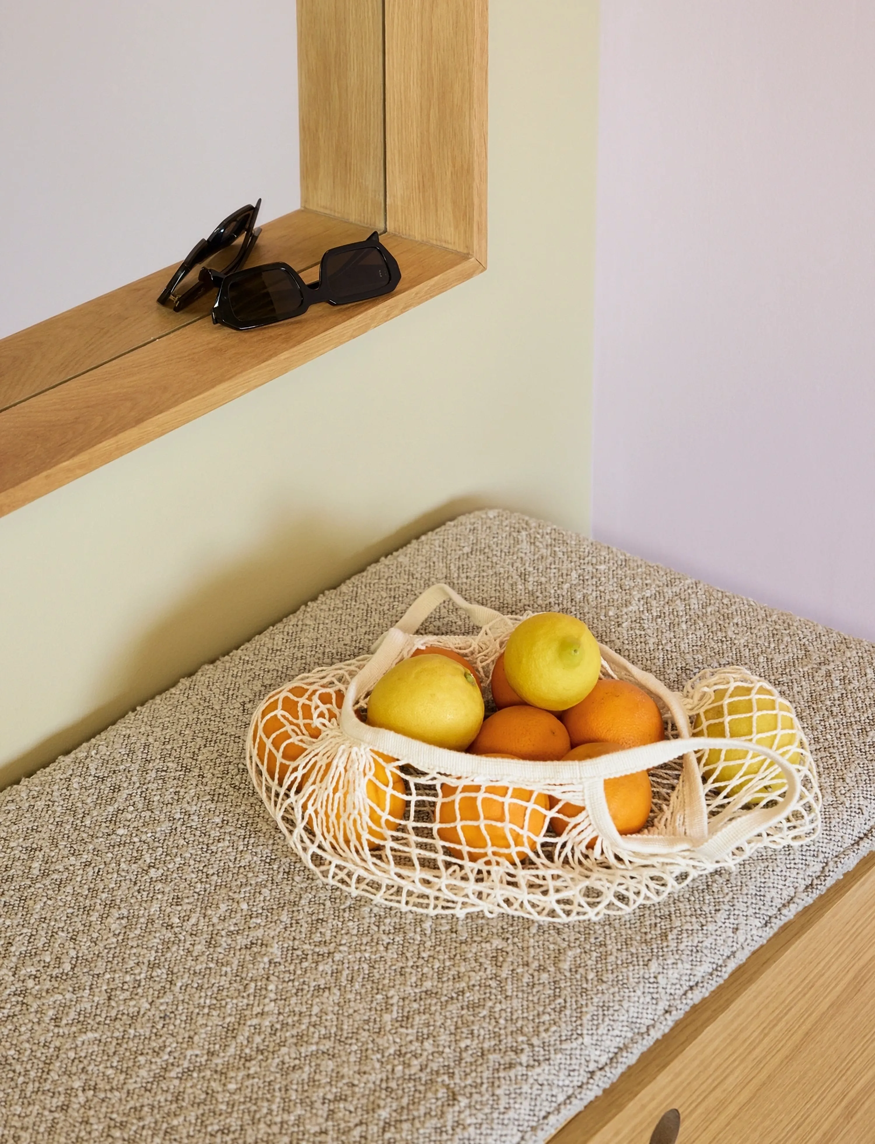 Hübsch - Alcove Bench Natural - kollar og bekkir - light grey,natural - 3