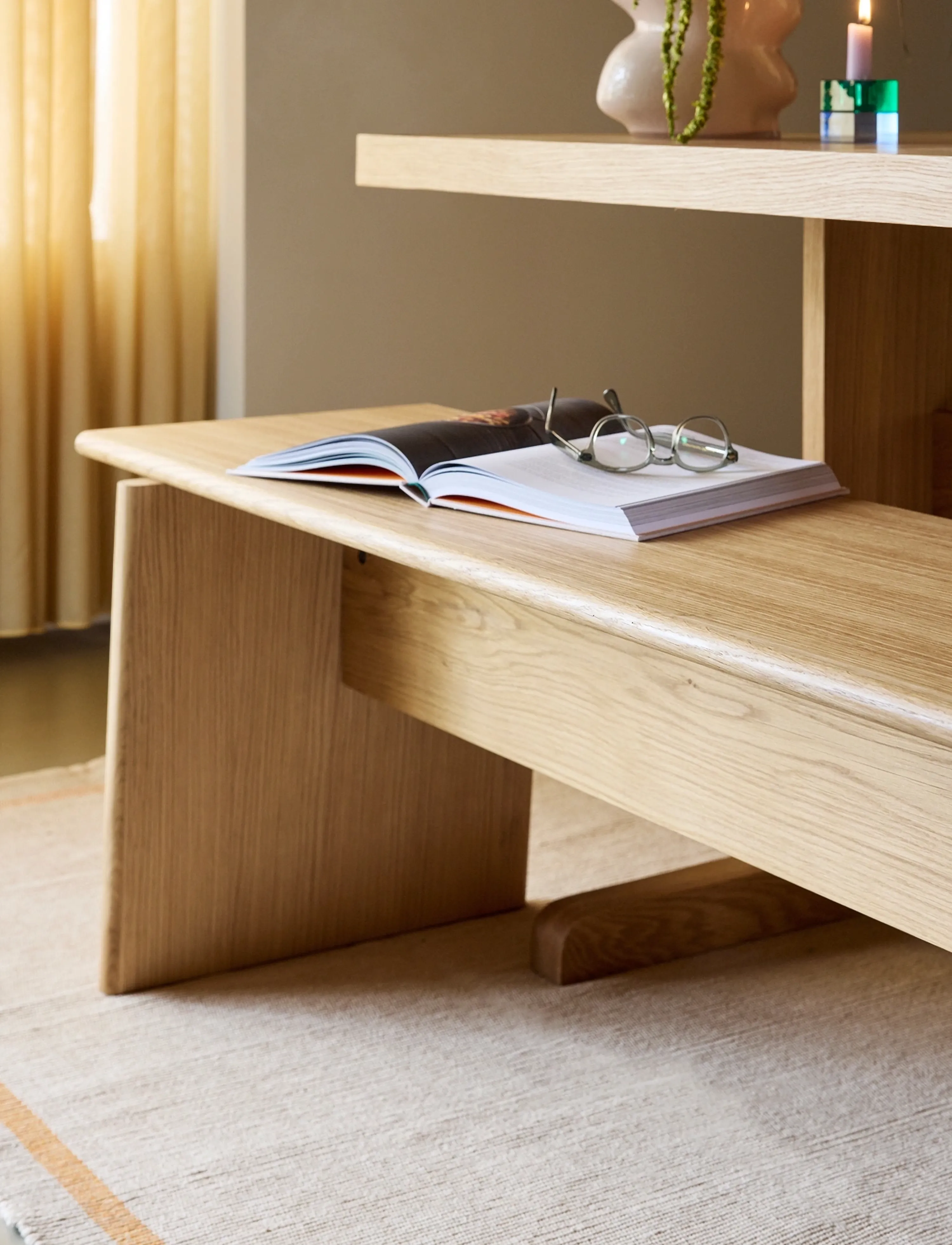 Hübsch - Baenk Bench Natural - taburetter og bænke - natural - 5