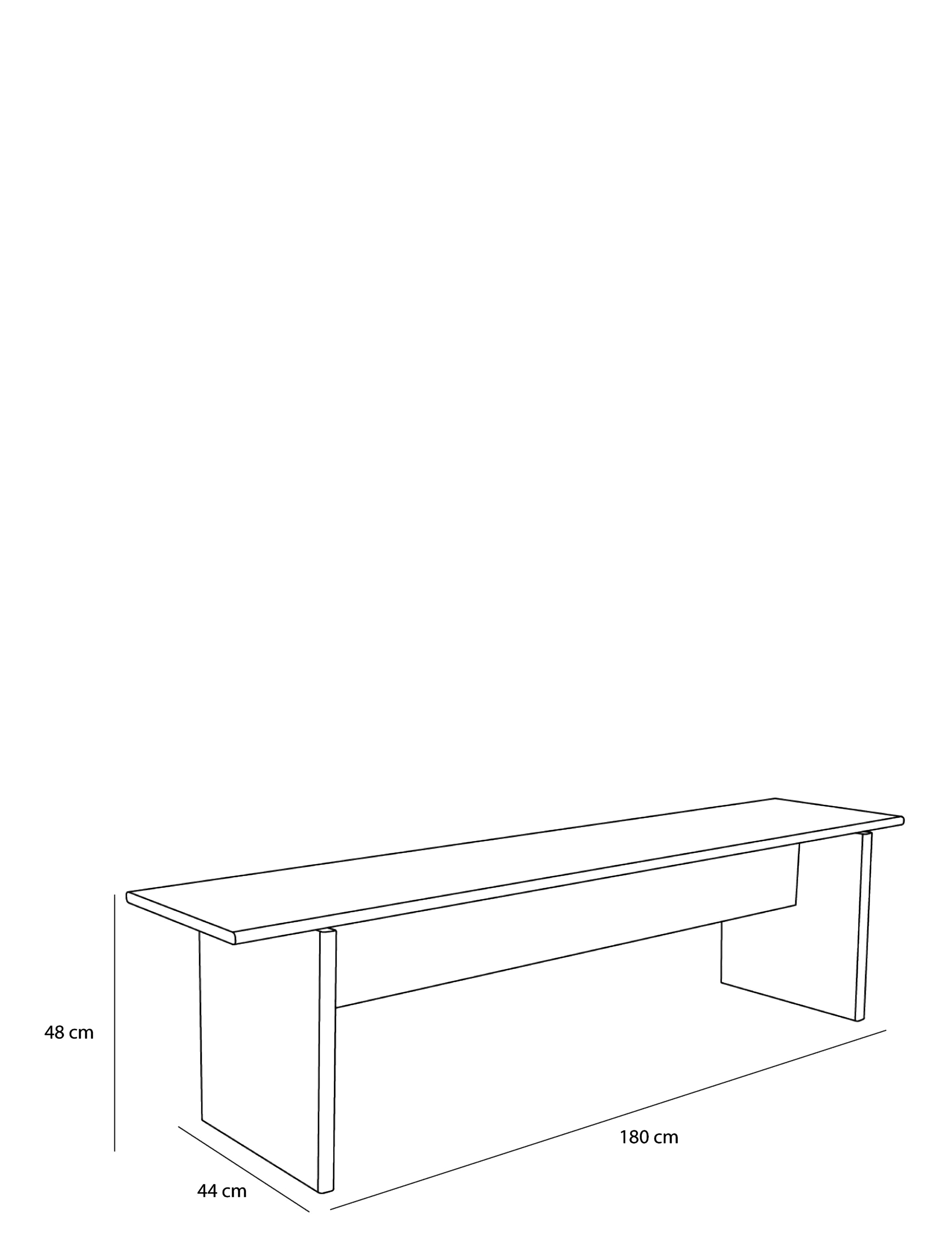 Hübsch - Baenk Bench Natural - taburetter og bænke - natural - 3
