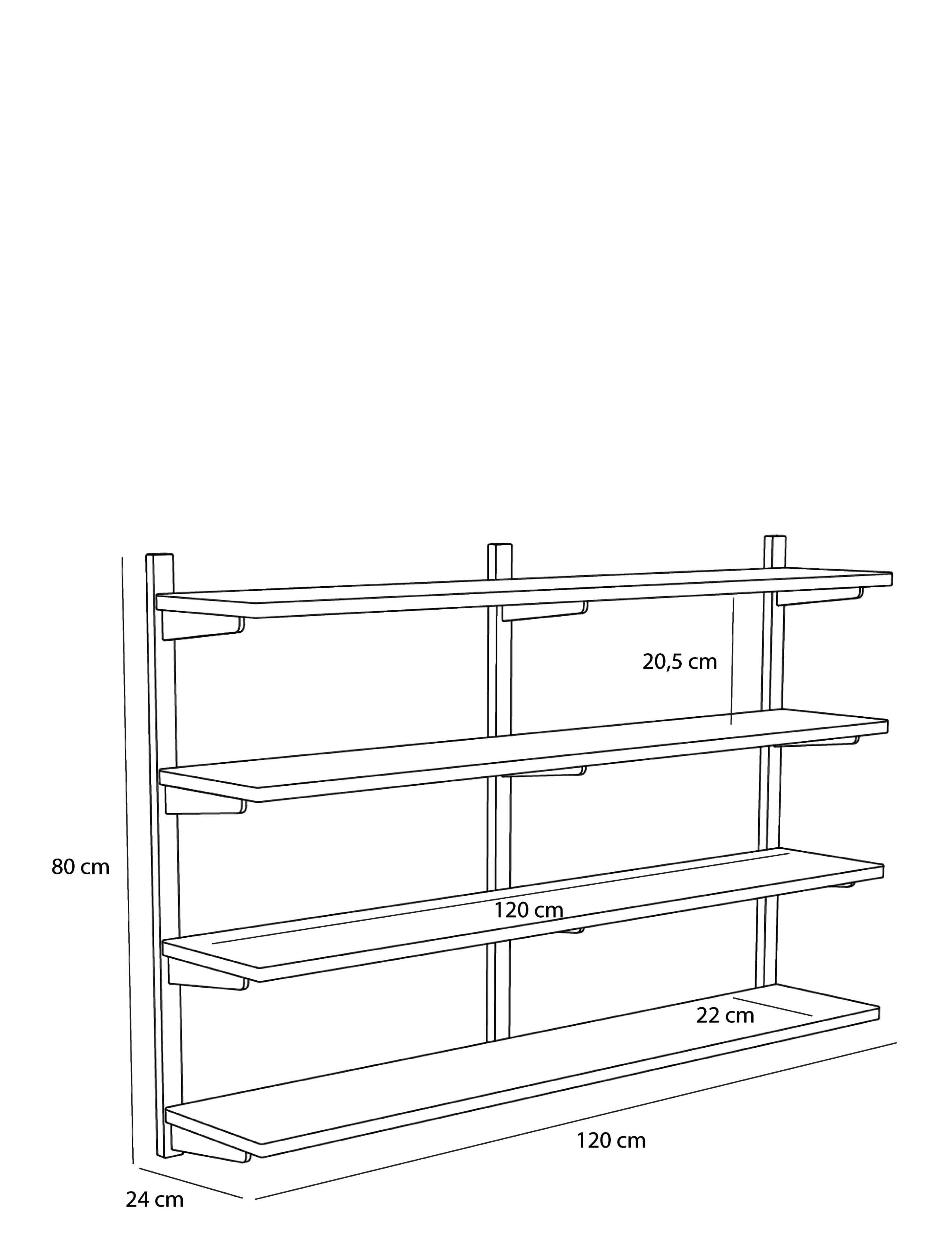 Hübsch - Long Shelf Unit Natural - natural - 2