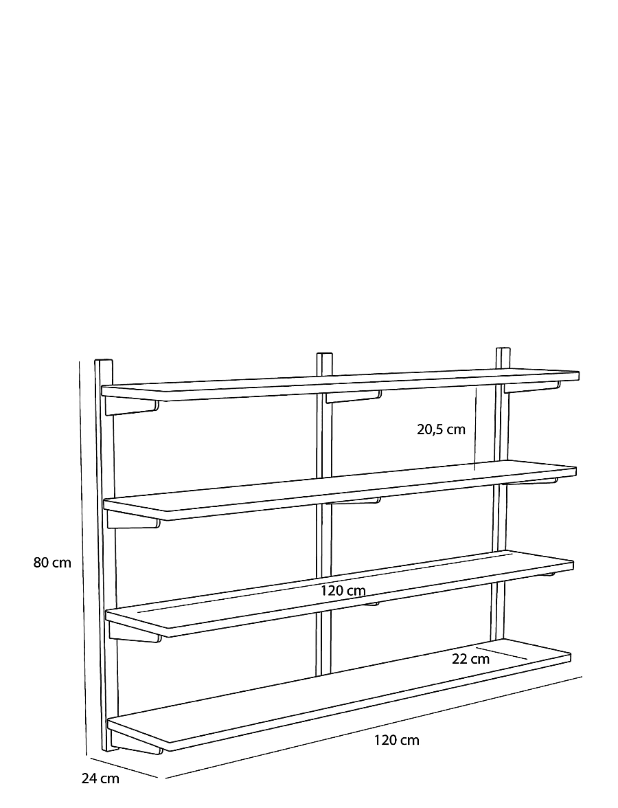 Hübsch - Long Shelf Unit Natural - regale und verwahrung - natural - 2