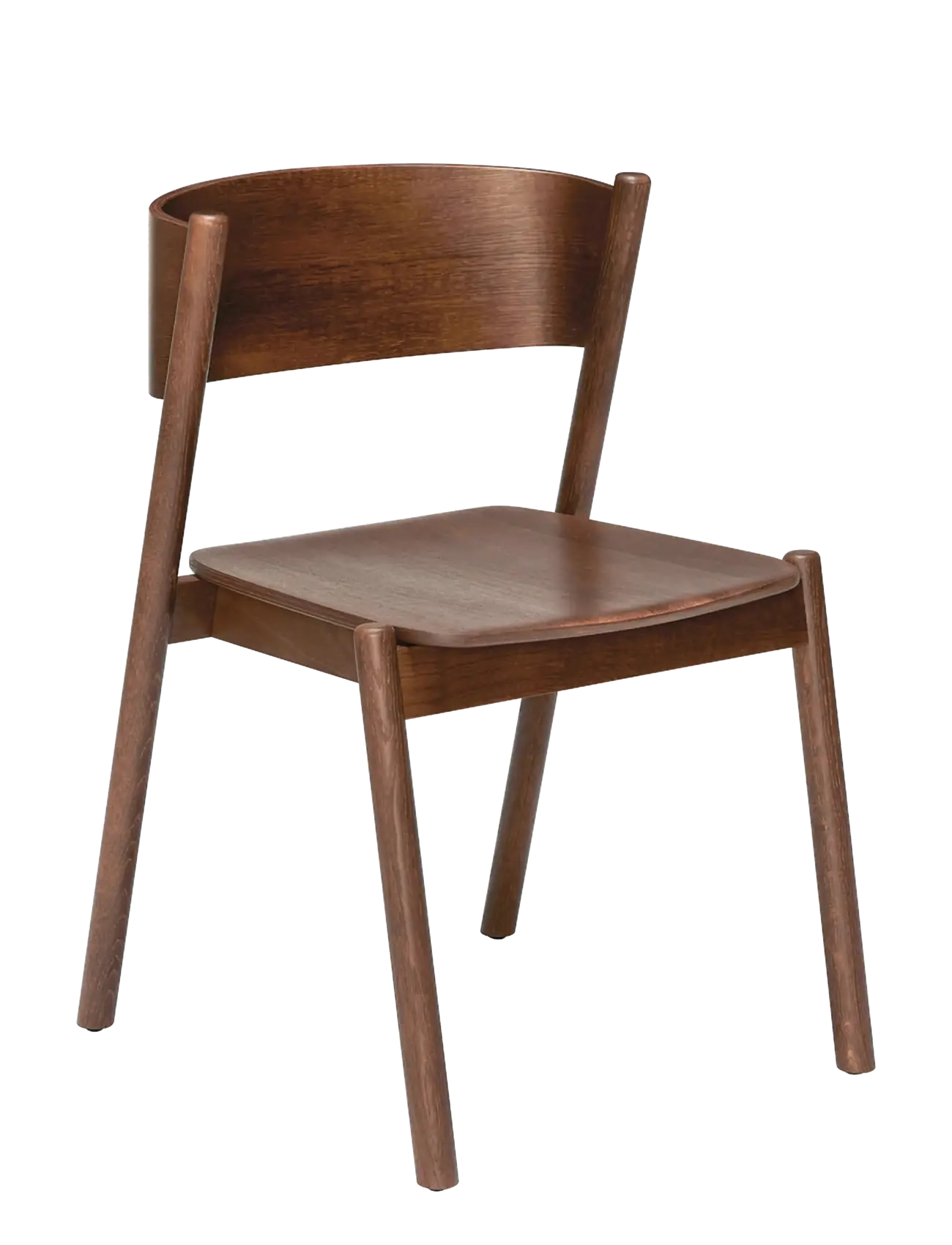 Hübsch - Oblique Dining Chair - stólar - brown - 1